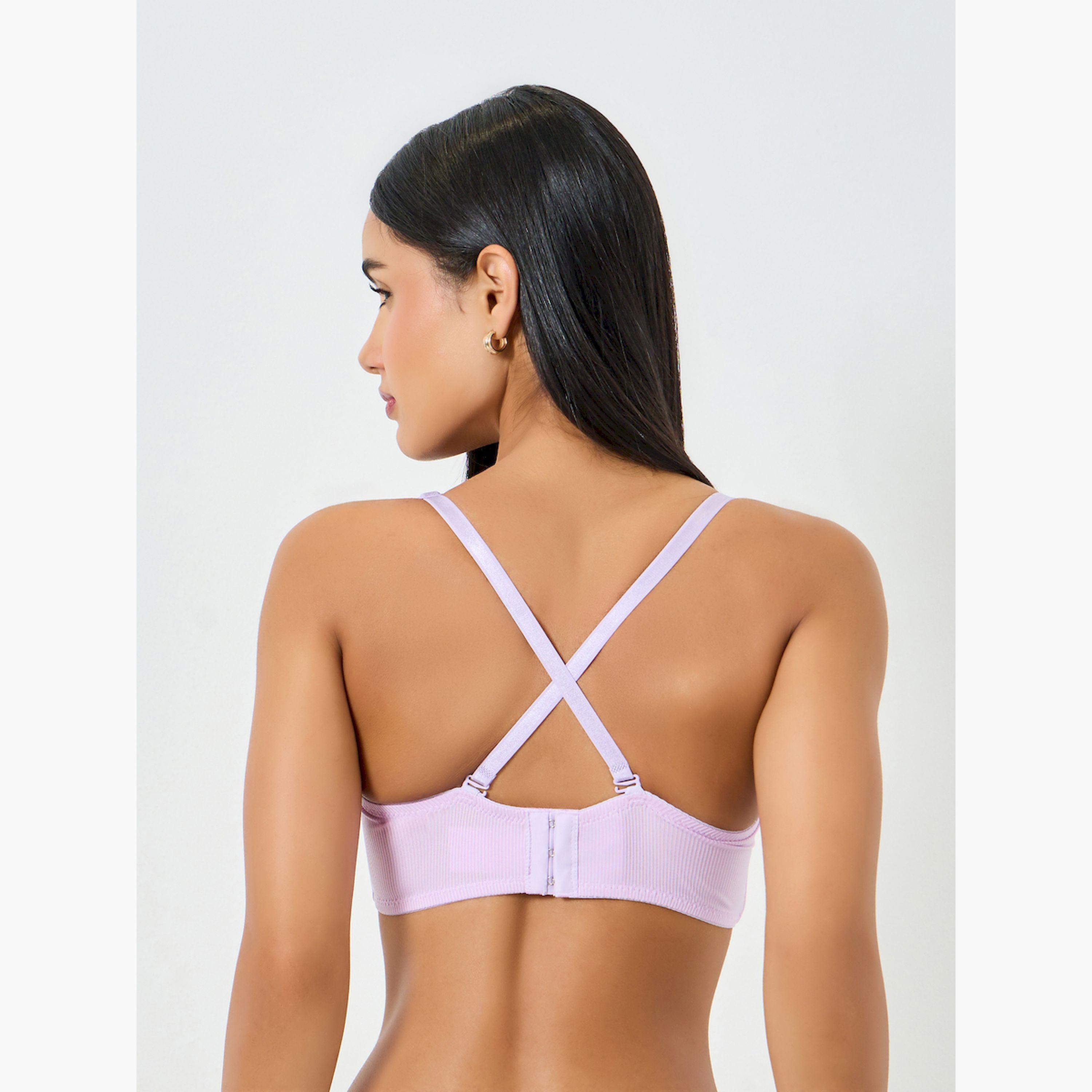 Take Two Lilac Solid Longline Padded Wired Bra-women-clothing-lingerie-bras-image-5
