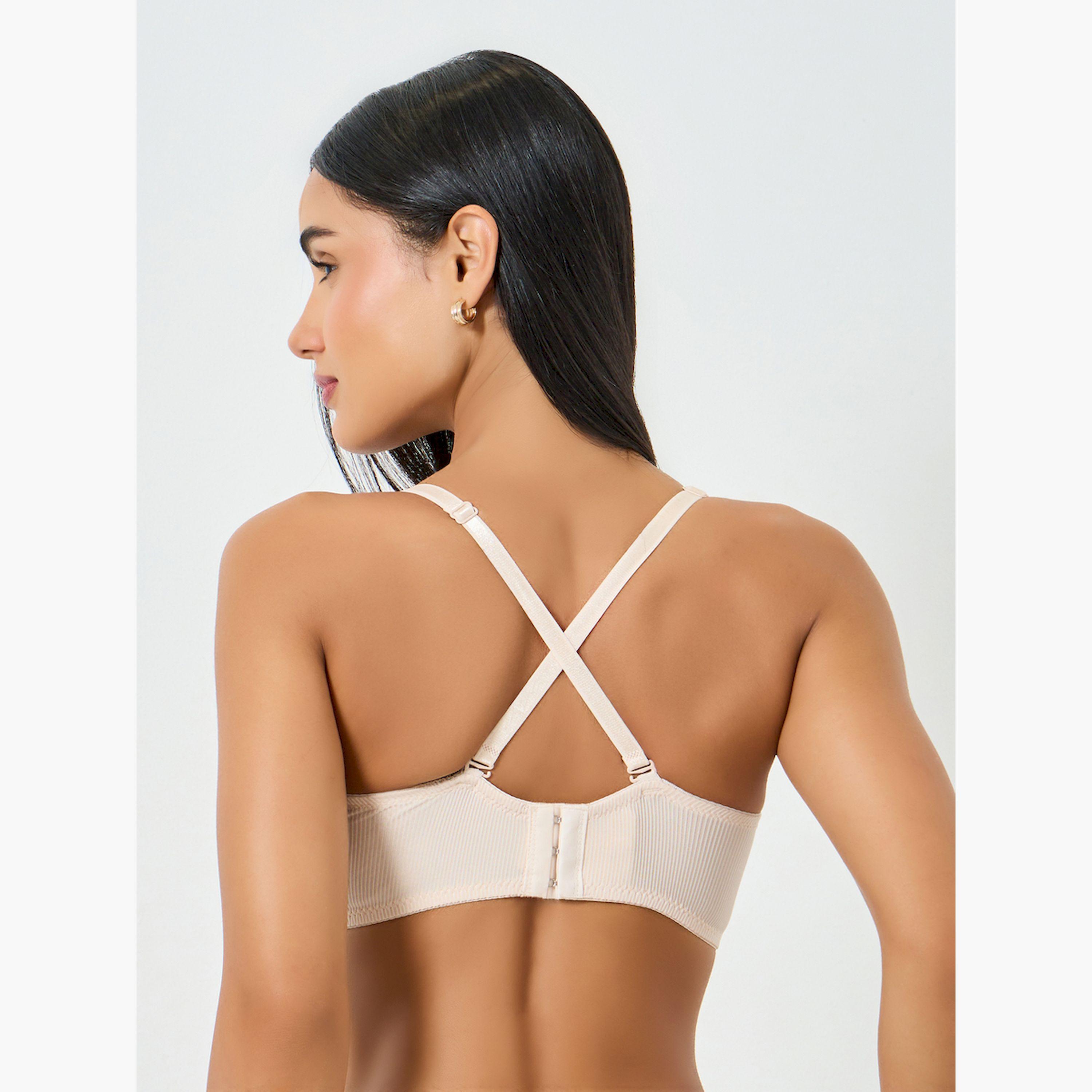 Take Two Nude Solid Longline Padded Wired Bra-women-clothing-lingerie-bras-image-5