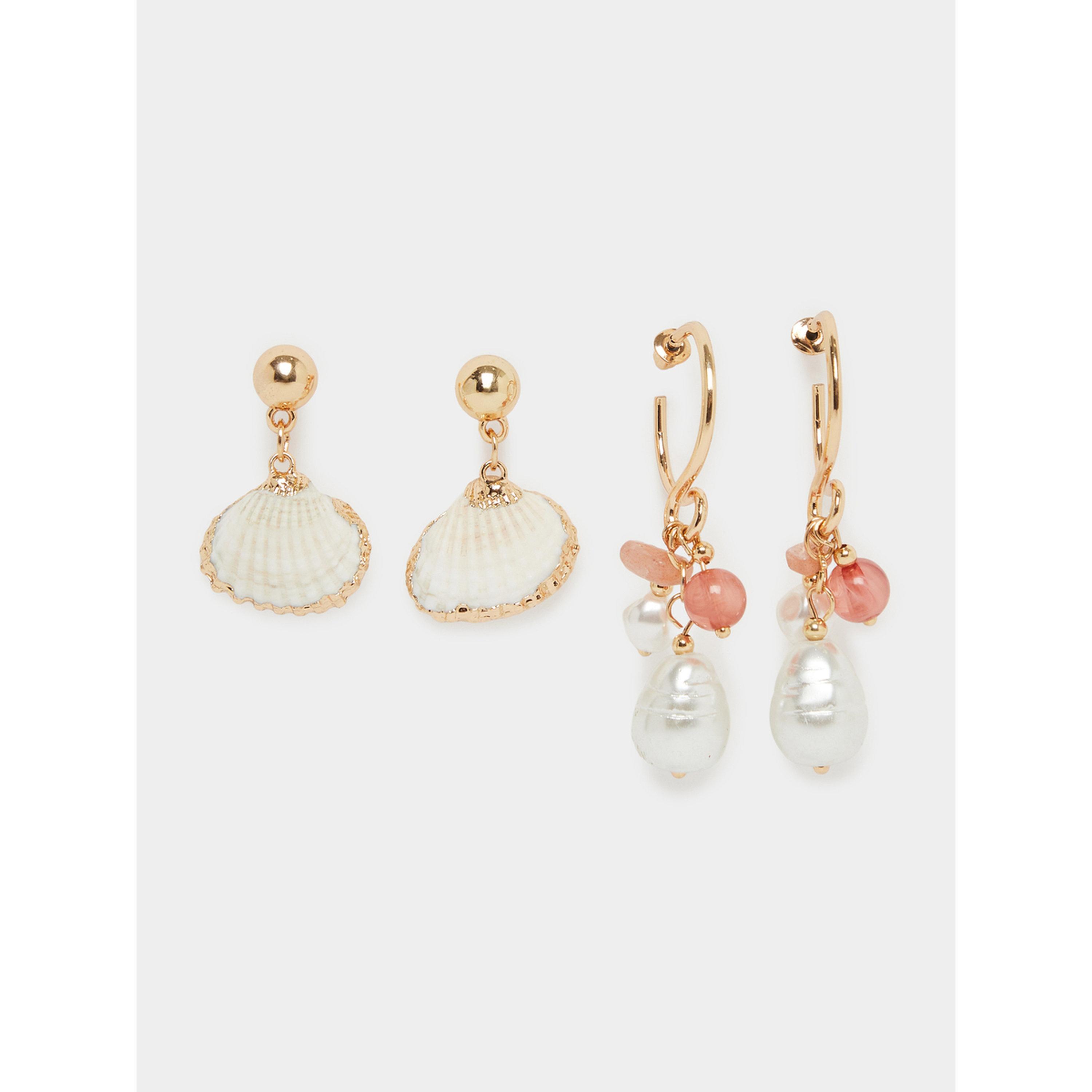 Styli Set of 2 - Shell Drop Earrings-women-watchesandjewellery-jewellery-earrings-image-1