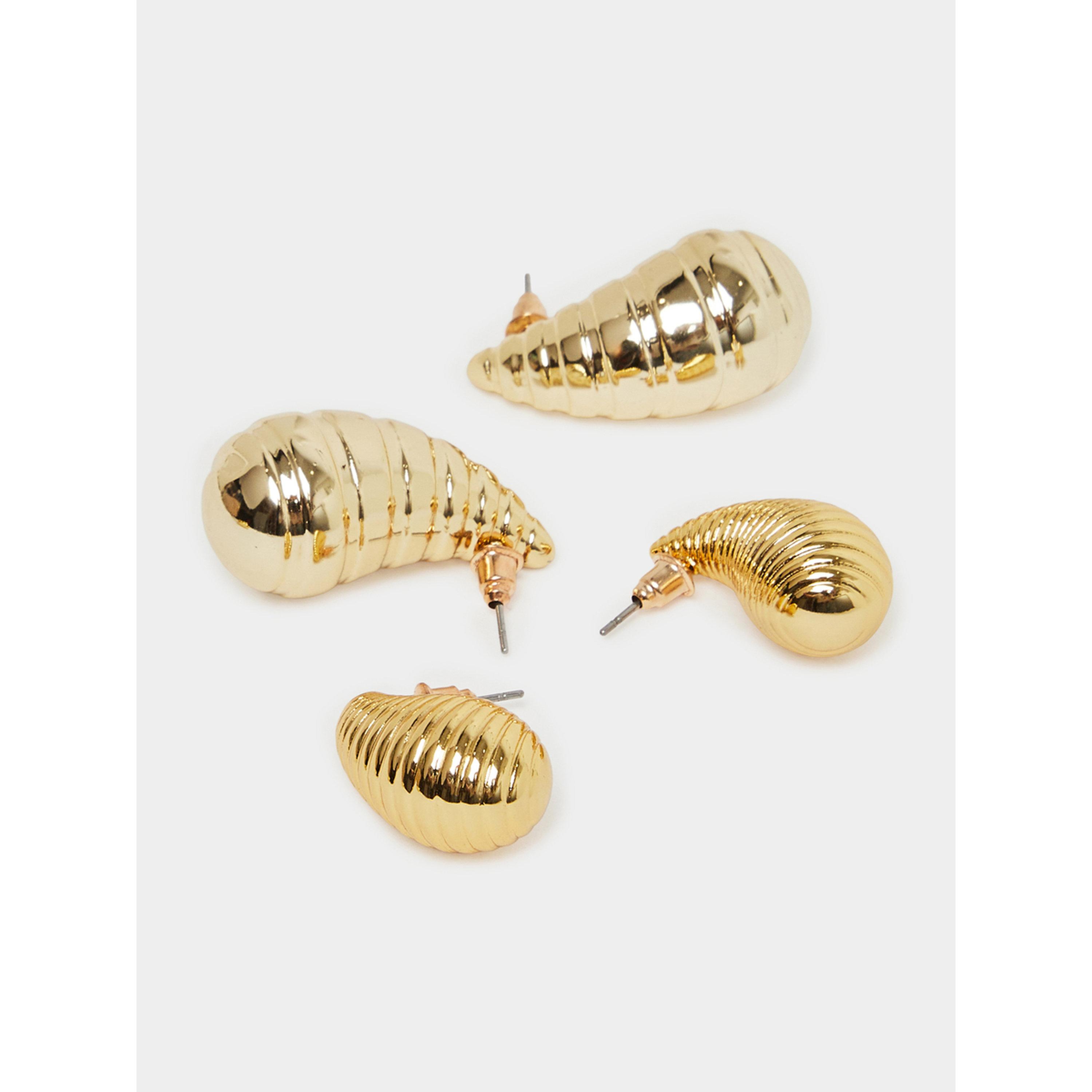 طقم من 6 أقراط نصف طوق بملمس بارز-women-watchesandjewellery-jewellery-earrings-image-3