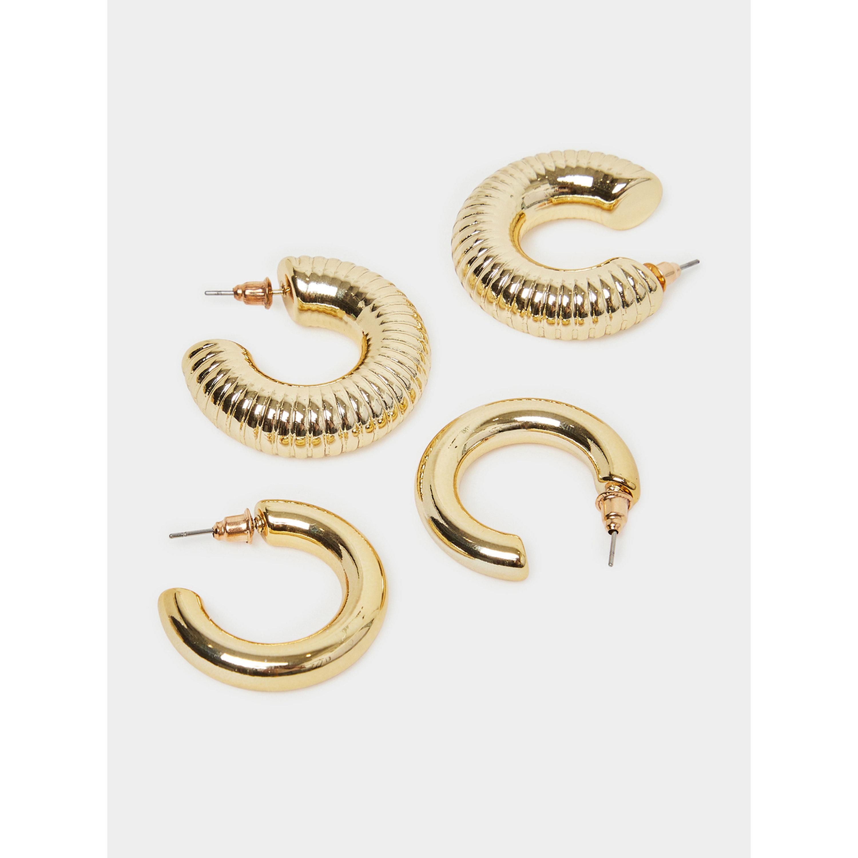 طقم من 6 أقراط نصف طوق بملمس بارز-women-watchesandjewellery-jewellery-earrings-image-4