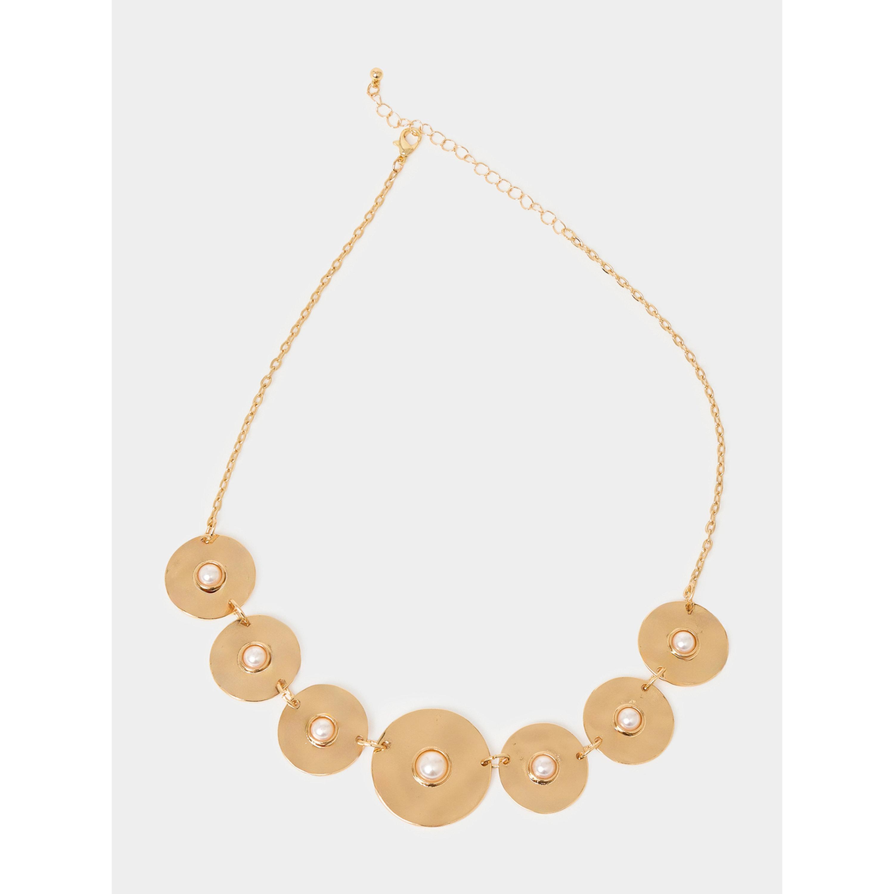 ستايلي - قلادة من العملات المعدنية بتفاصيل من اللؤلؤ الصناعي-women-watchesandjewellery-jewellery-necklacesandpendants-image-1