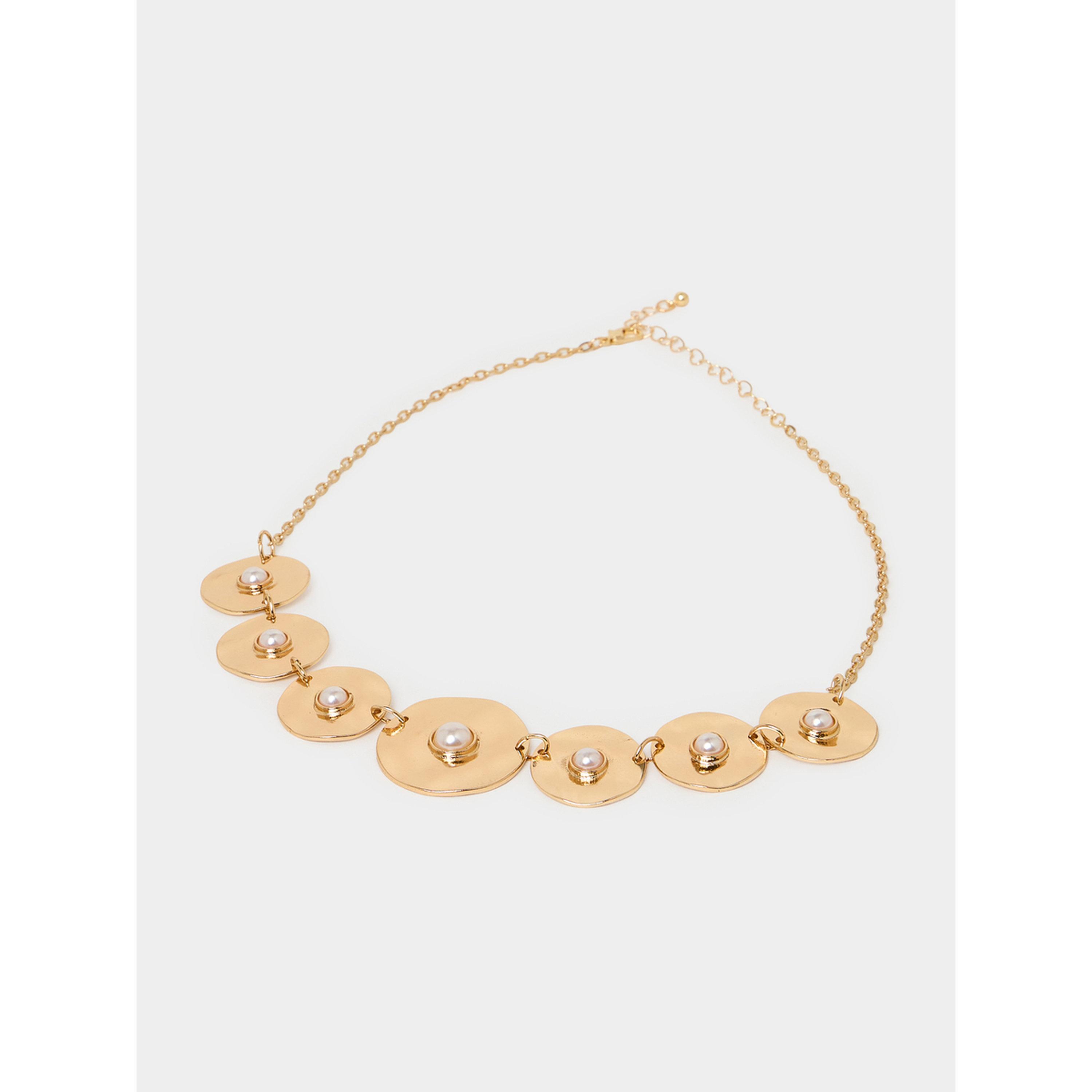 ستايلي - قلادة من العملات المعدنية بتفاصيل من اللؤلؤ الصناعي-women-watchesandjewellery-jewellery-necklacesandpendants-image-3