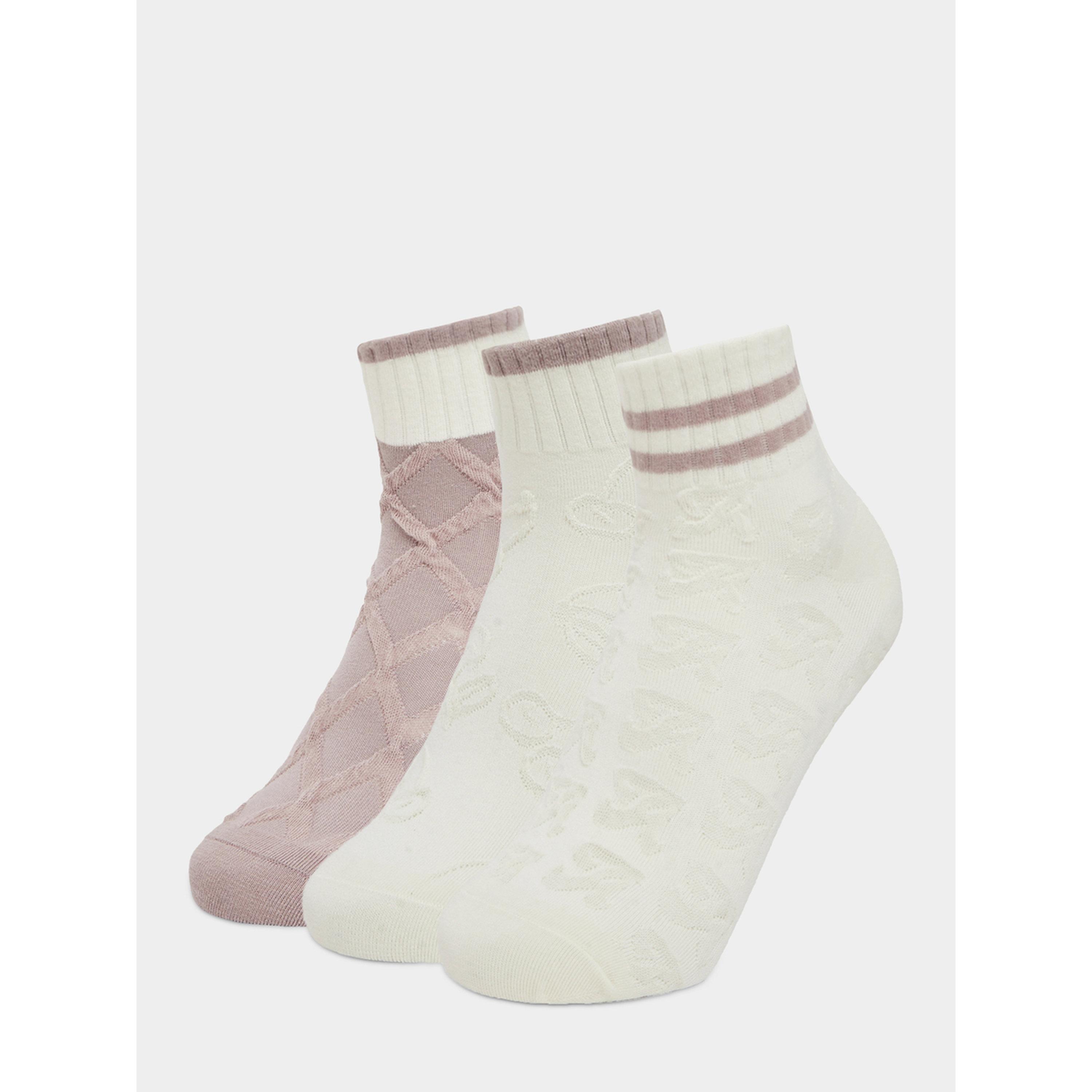 Styli Pack of 3- Striped Ribbed Socks-women-socksandstockings-image-1