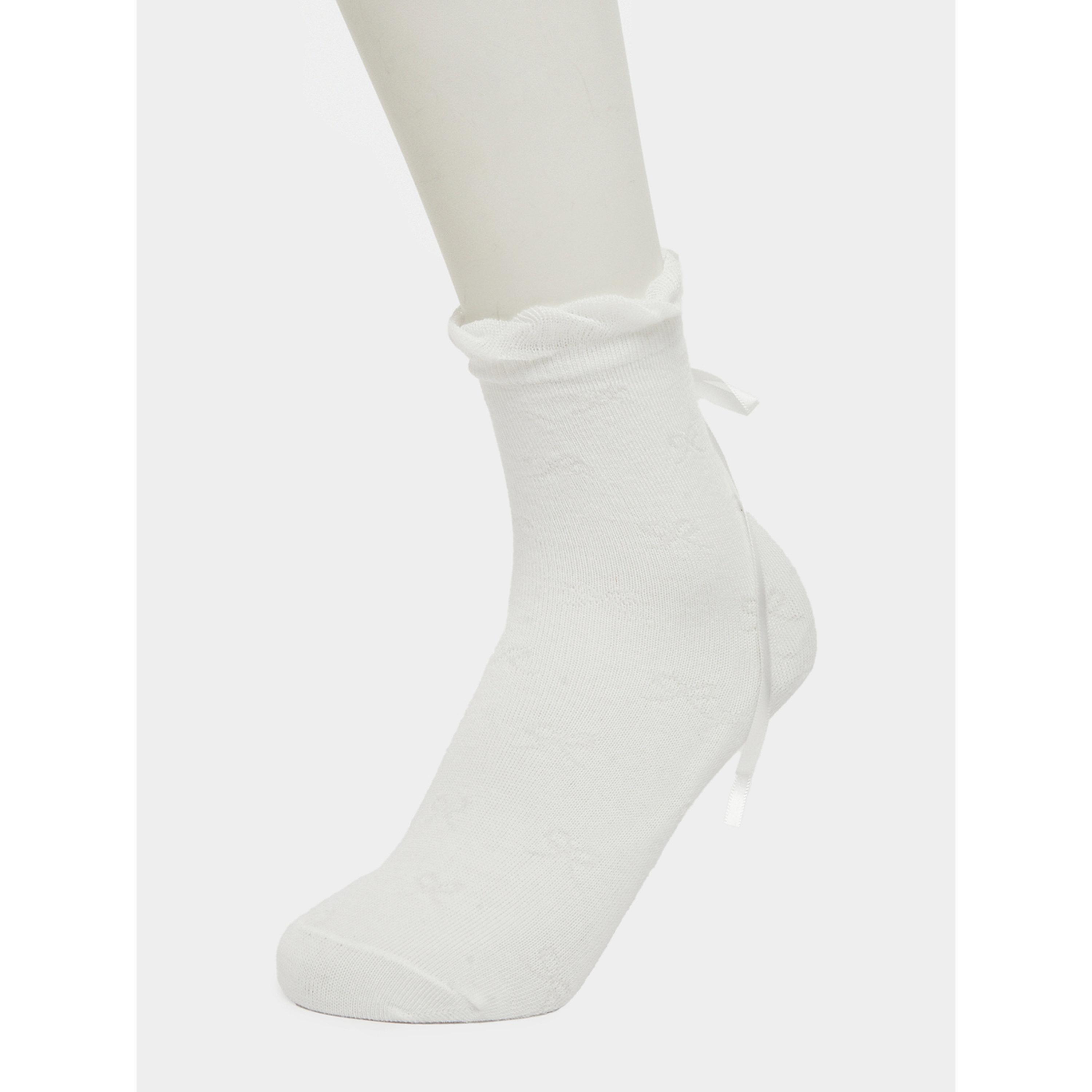 طقم من زوجين جوارب بتفاصيل شريط-women-socksandstockings-image-2