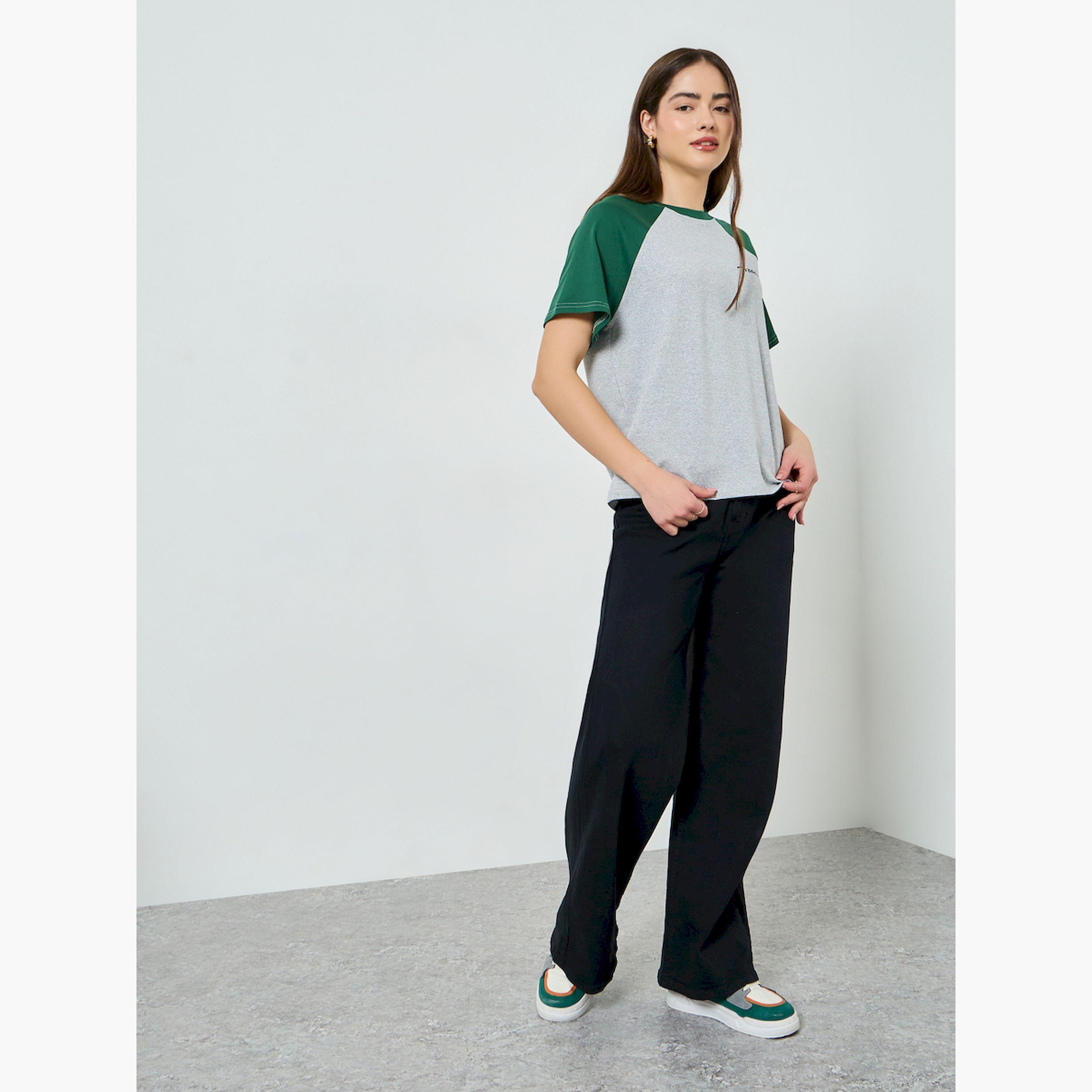 تيشيرت بأكمام ريجلان متباينة-women-clothing-tshirts-image-2