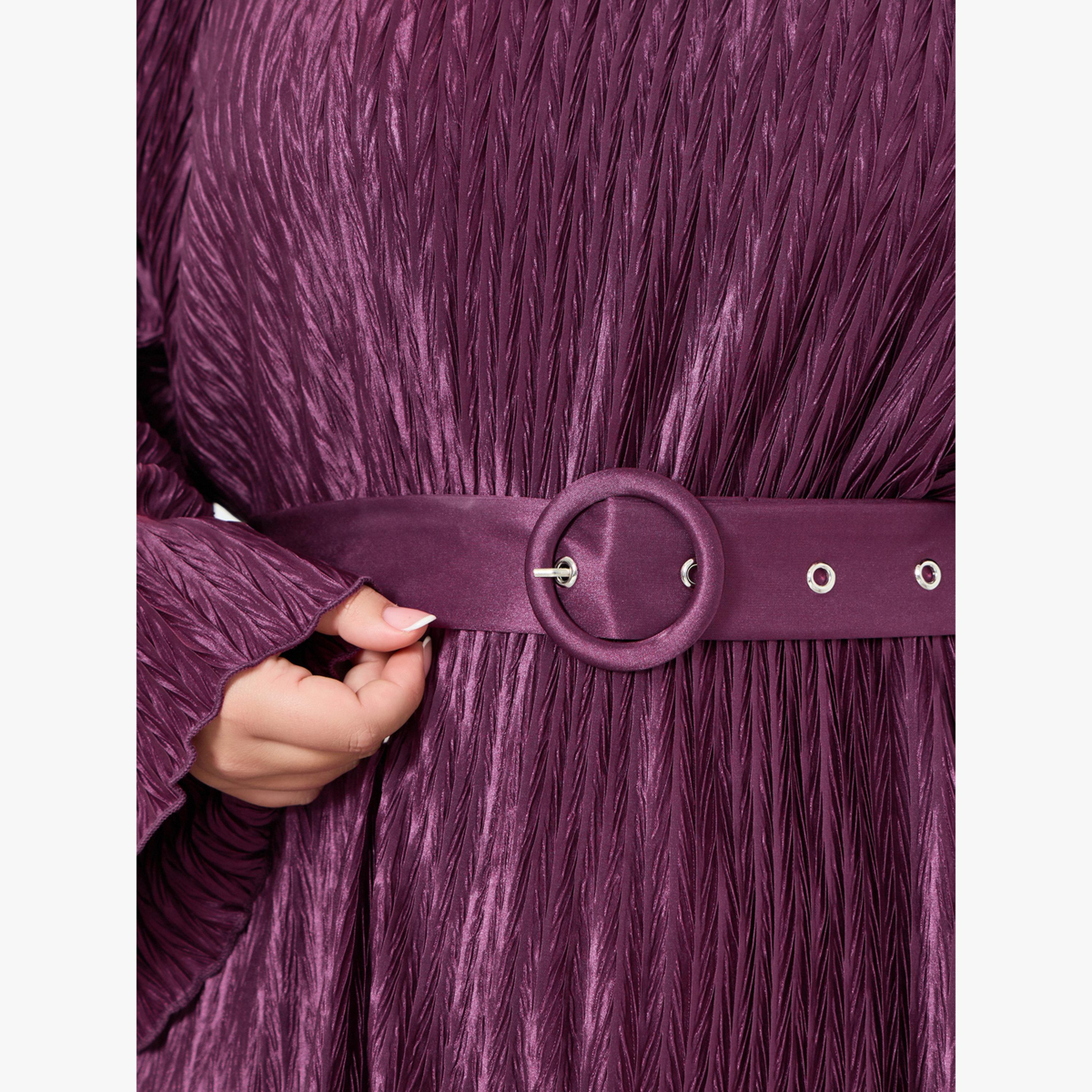 Styli Plus Size Plisse Belted Top-women-clothing-shirtsandblouses-blouses-image-5
