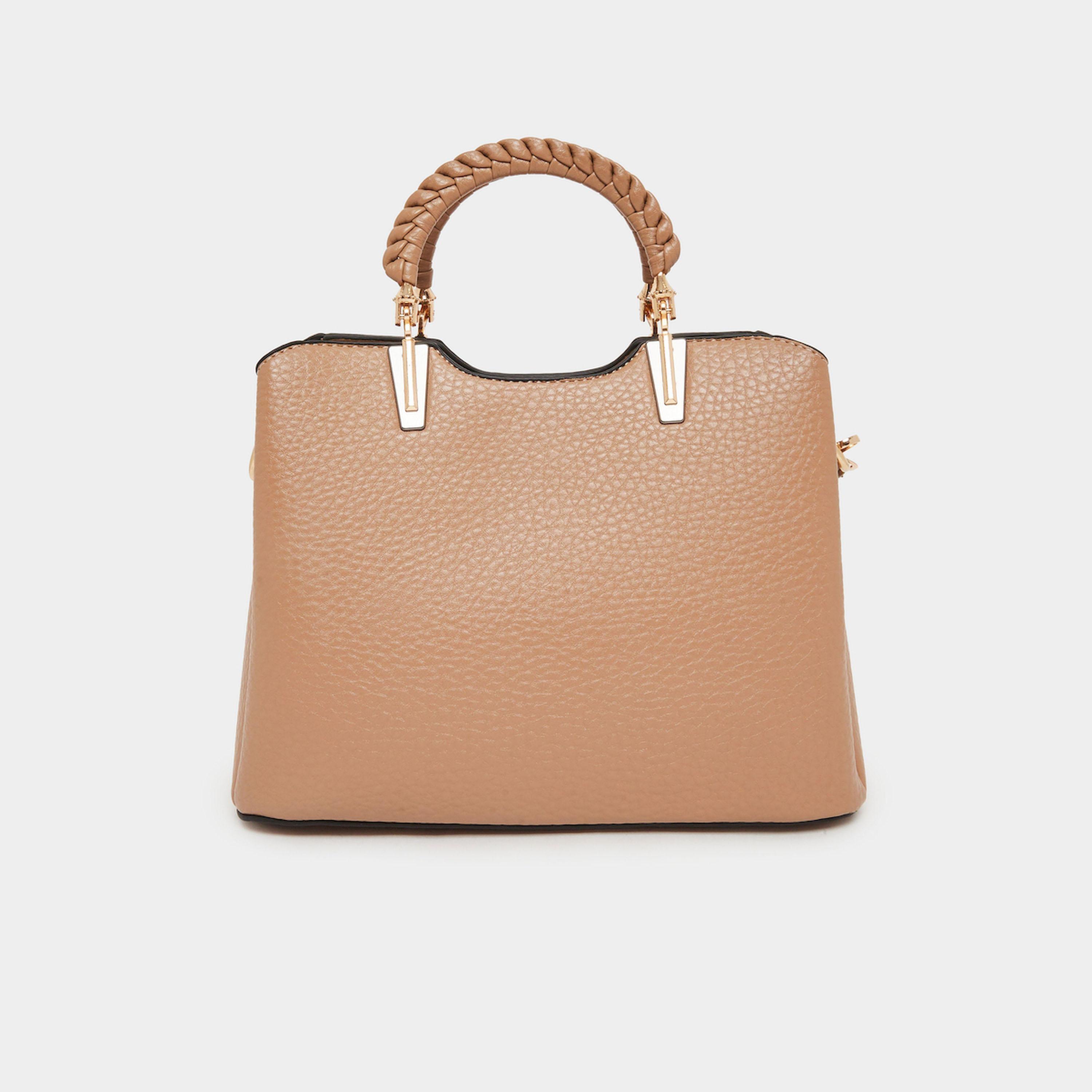 Styli Beige Top Handle Tote Bag with Charm-women-bagsandwallets-handbags-image-2