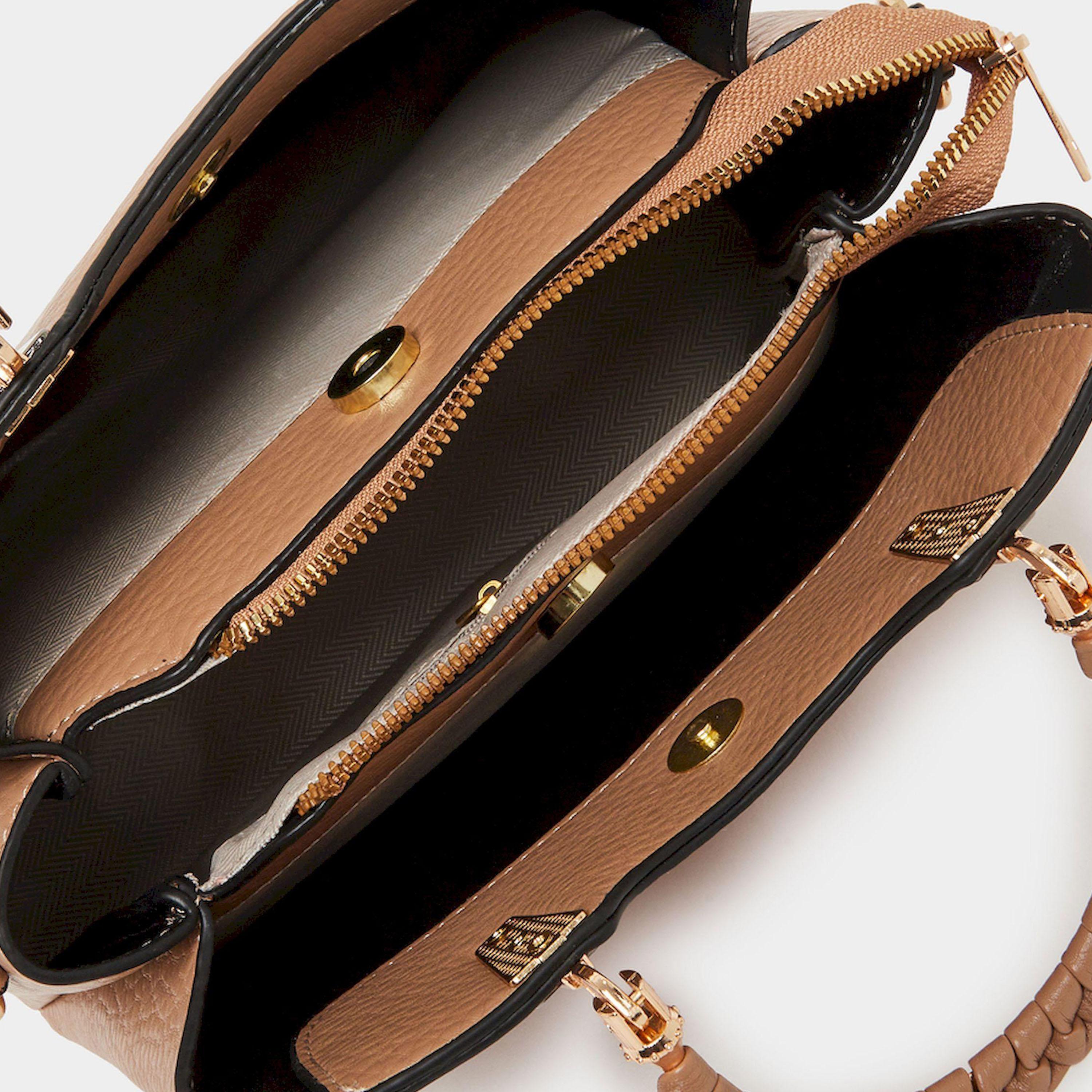 Styli Beige Top Handle Tote Bag with Charm-women-bagsandwallets-handbags-image-4