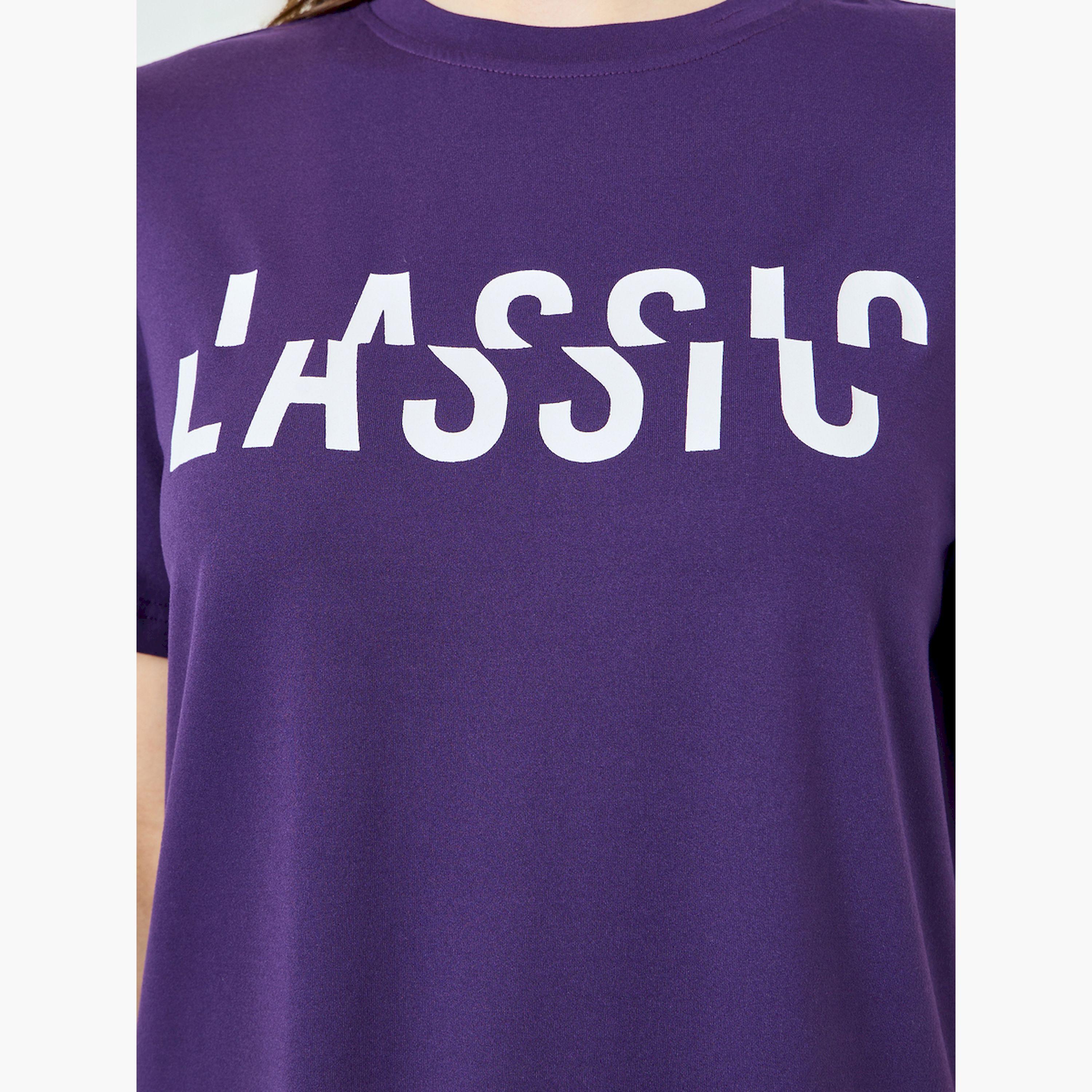 Styli Purple Slogan Print Regular Fit T-Shirt-women-clothing-tshirts-image-5