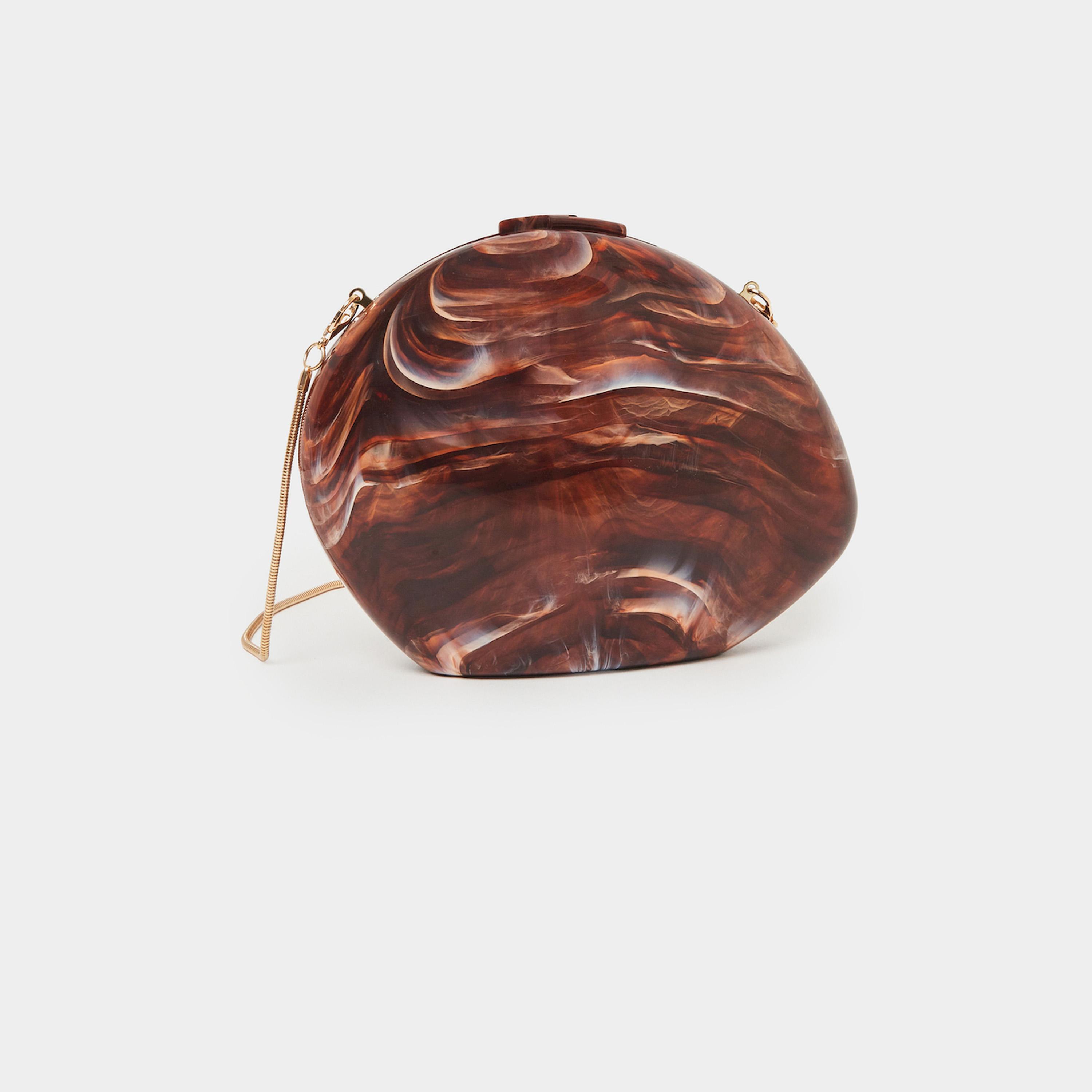 Styli Marbled Look Clutch Bag with Chain Strap-women-bagsandwallets-handbags-image-1