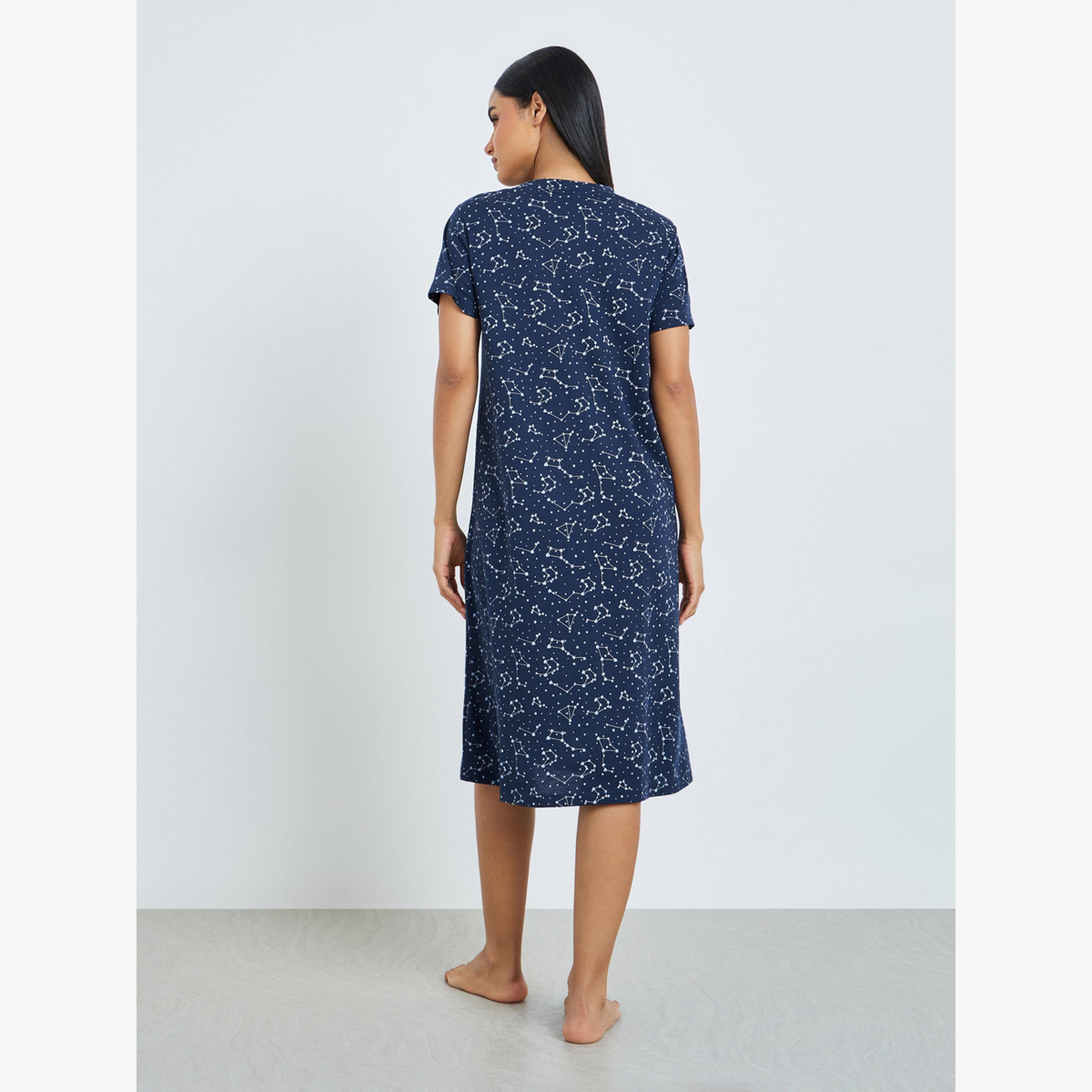 حزمة من 2 تيشيرت نوم مطبع بنمط كوكبة وشعار-women-clothing-nightwear-nighties-image-4