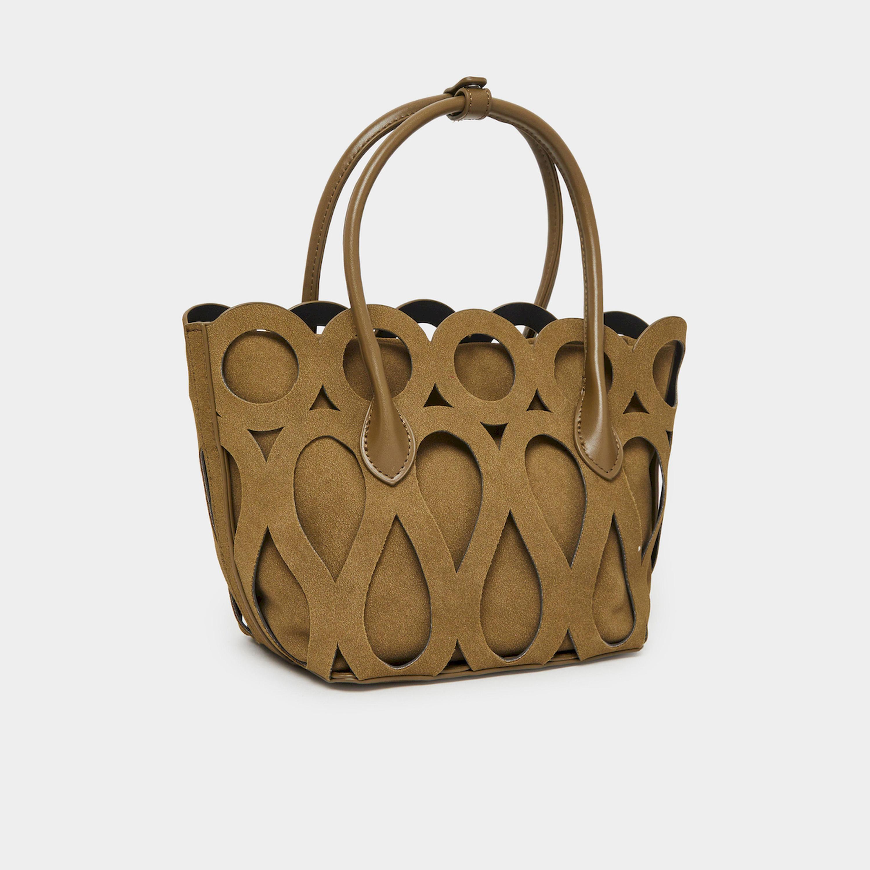 Styli Olive Green Cutout Detail Handbag-women-bagsandwallets-handbags-image-1