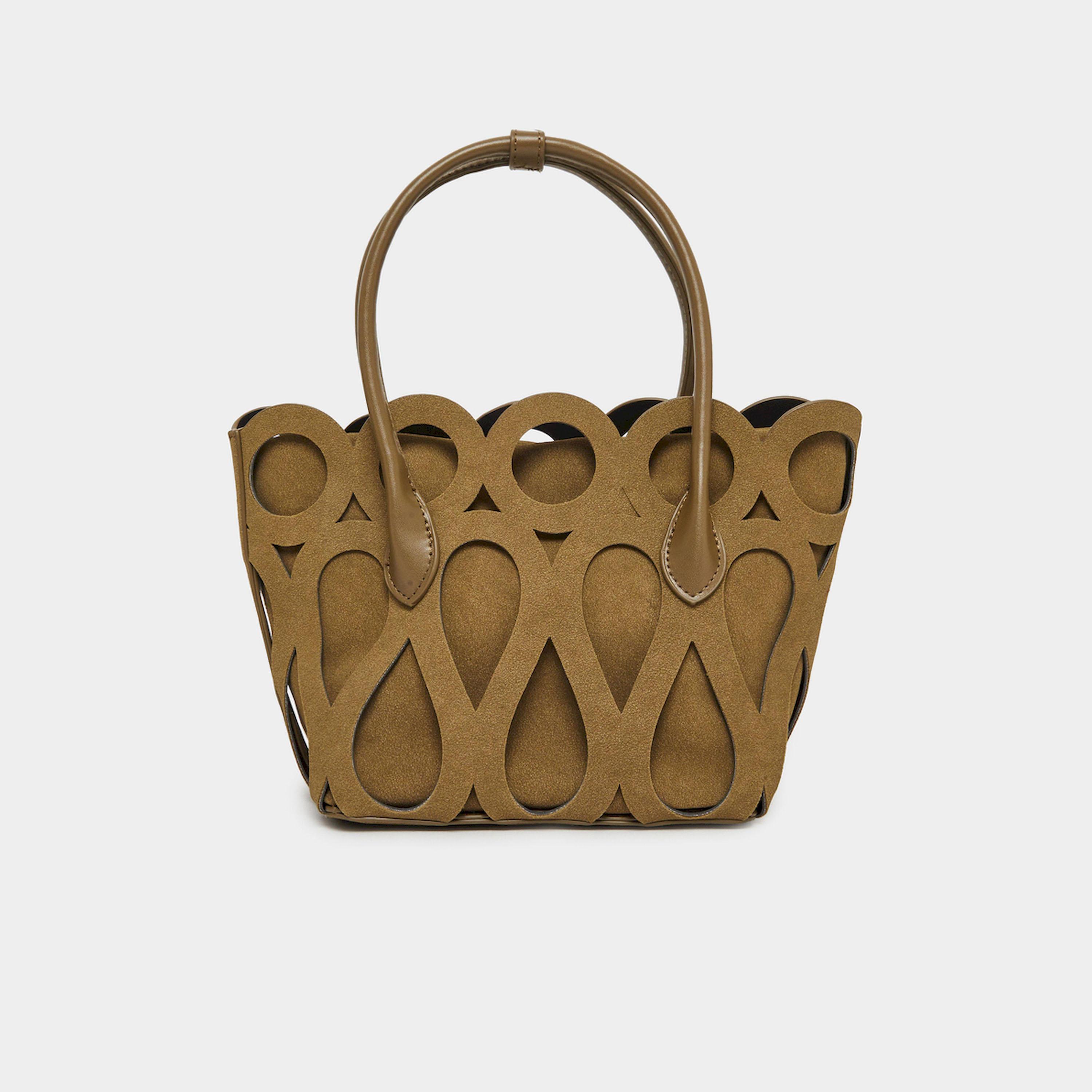 ستايلي - شنطة يد بتفاصيل مقصوصة باللون الأخضر الزيتوني-women-bagsandwallets-handbags-image-3