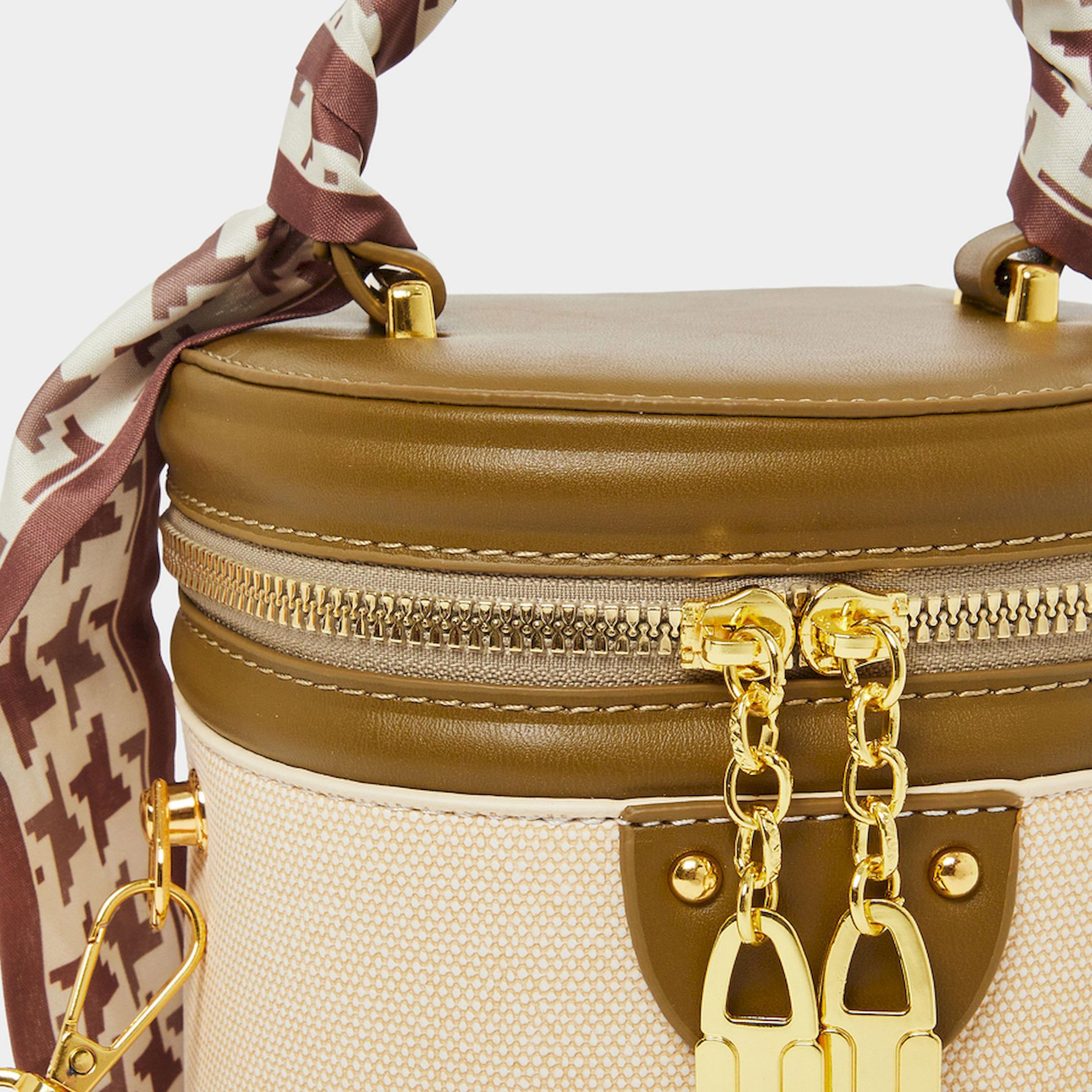 Styli Barrel Bucket Bag with Scarf Detail-women-bagsandwallets-handbags-image-3