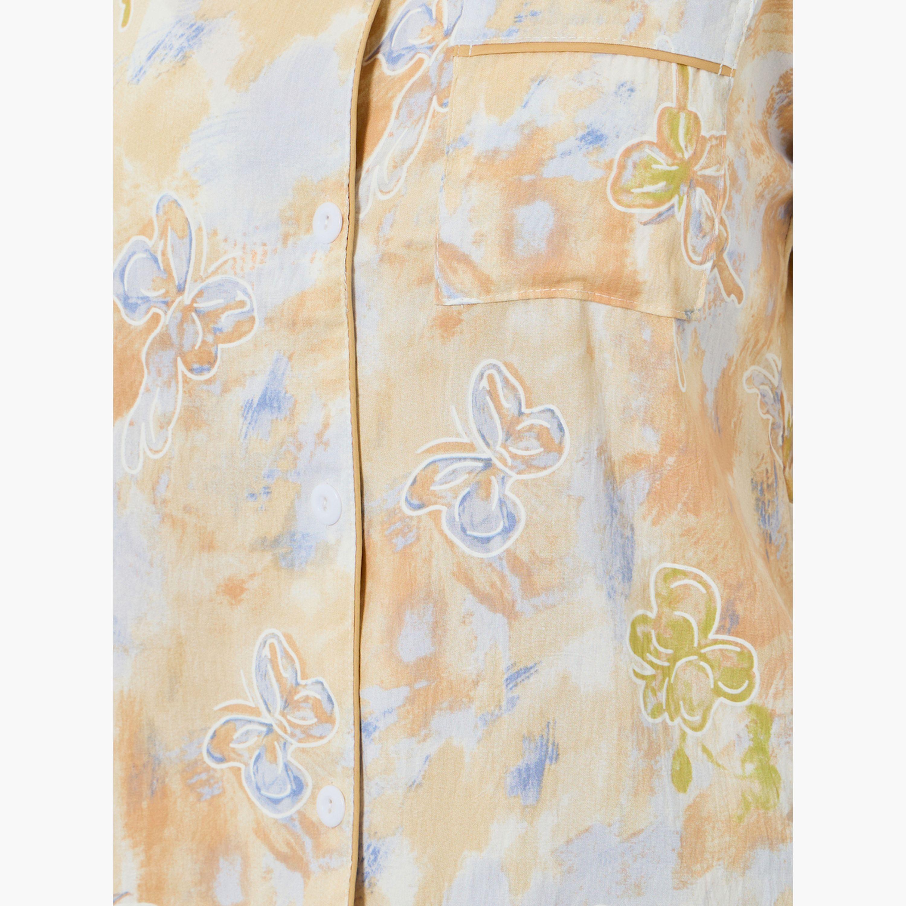 Styli Butterfly Print Long Sleeve Shirt and Pyjama Set-women-clothing-nightwear-pyjamas-longsets-image-6