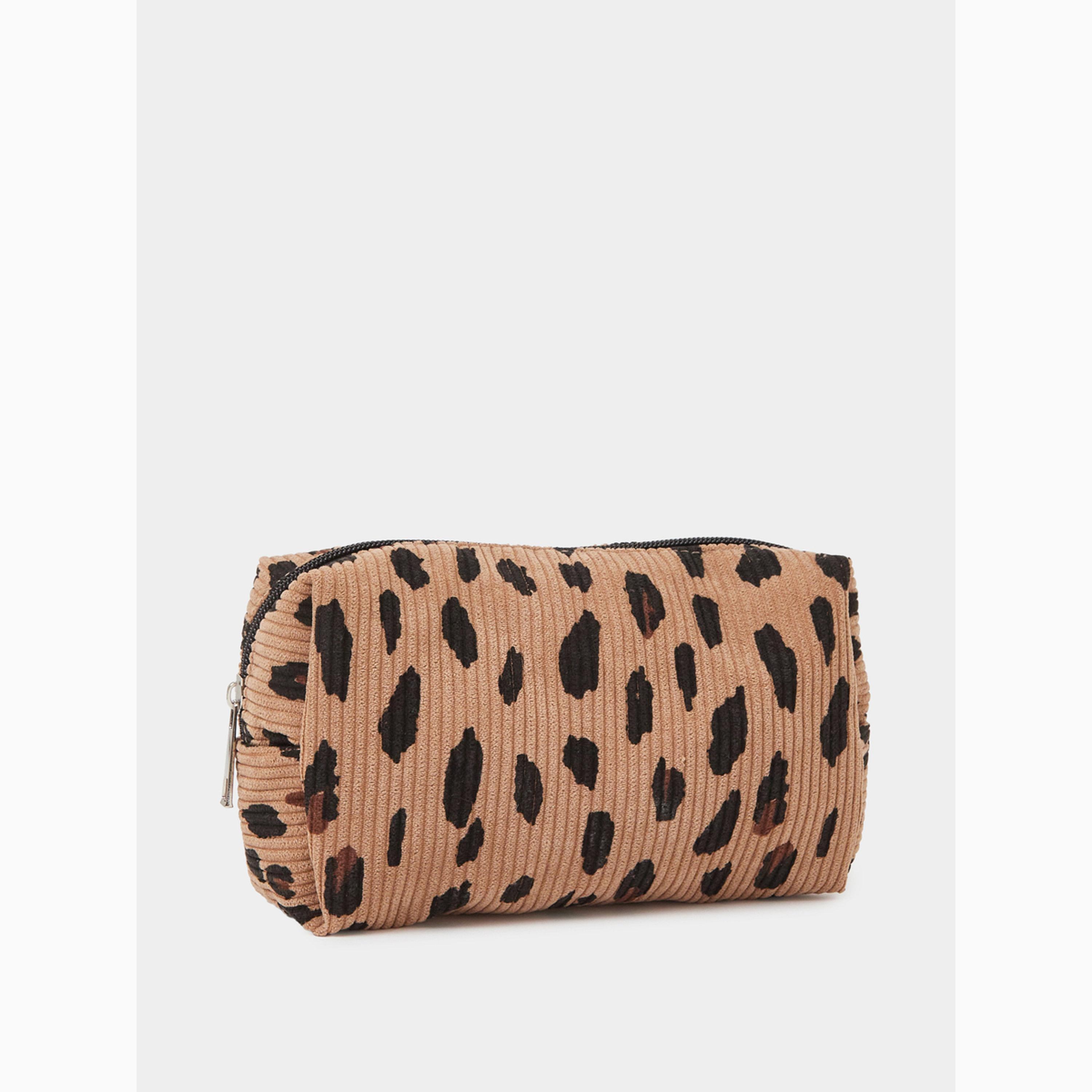 Styli Leopard Print Corduroy Wash Bag-women-bagsandwallets-handbags-image-1