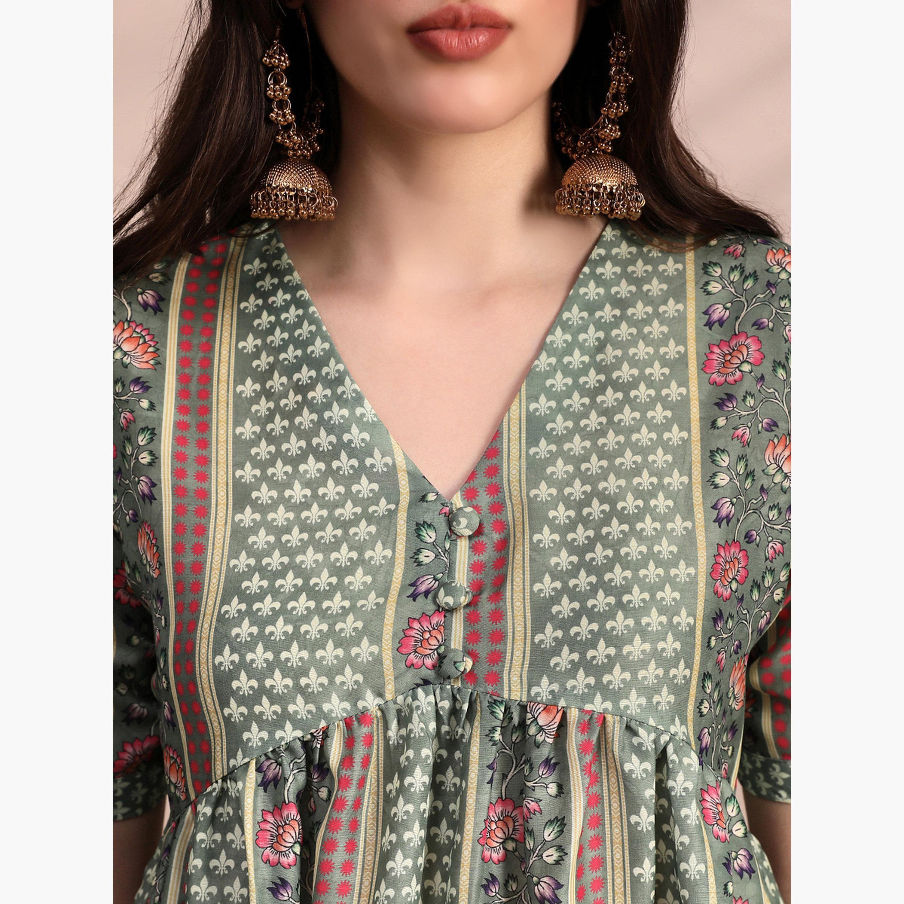 طقم منسق من تونيك وبنطال واسع الأرجل بطبعة عرقية-women-clothing-coordsets-image-4