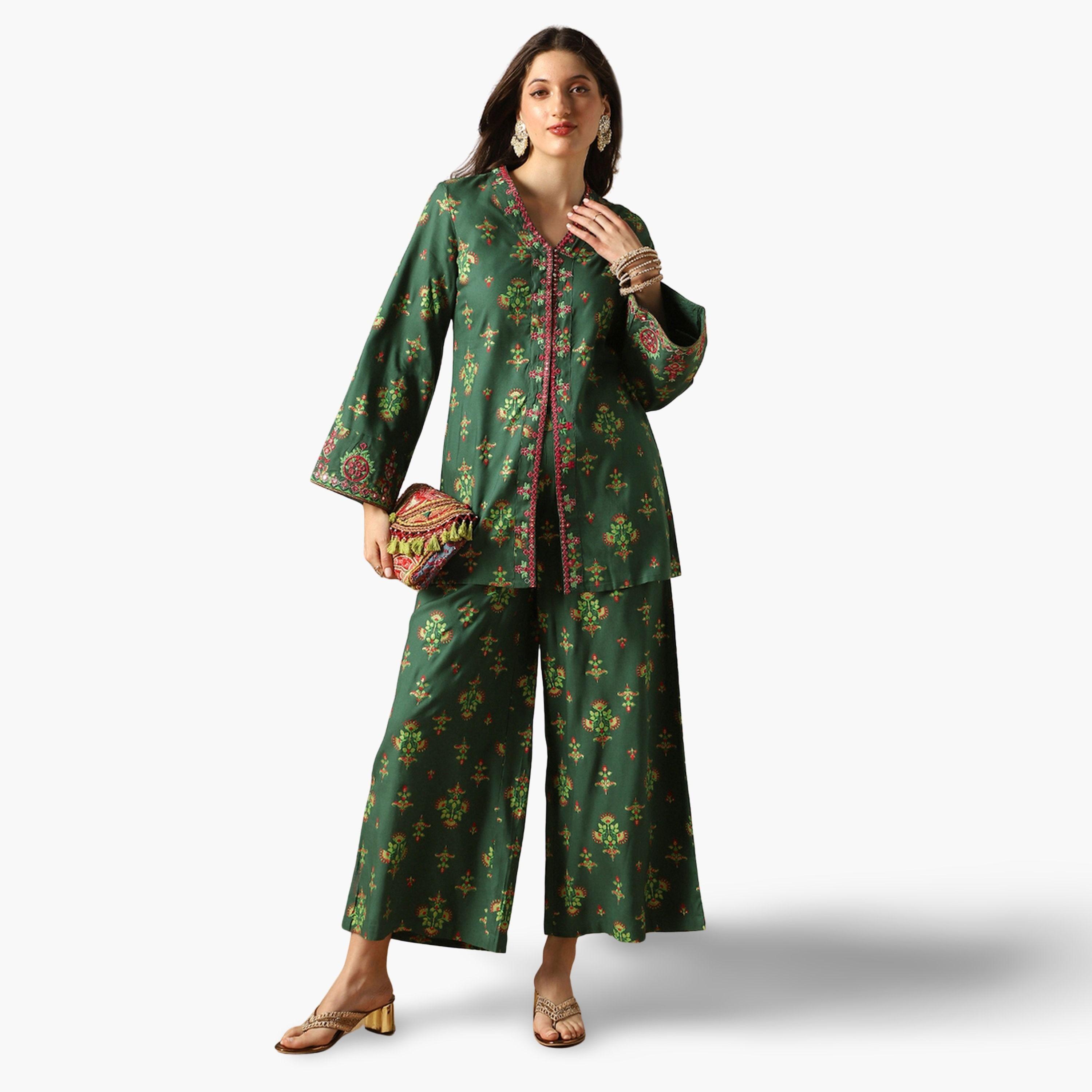 طقم بلوزة مطرزة مع بنطلون-women-clothing-coordsets-image-1