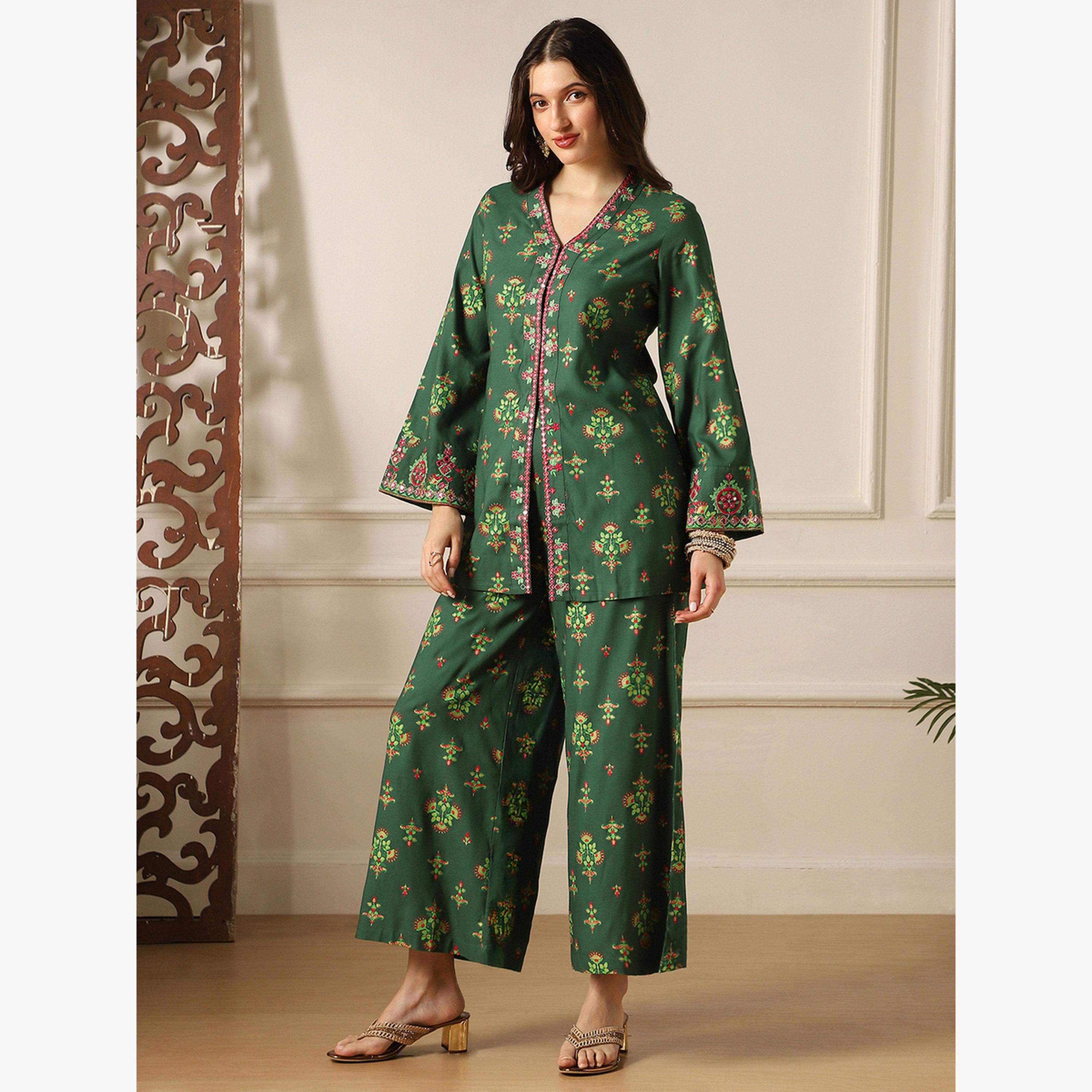 طقم بلوزة مطرزة مع بنطلون-women-clothing-coordsets-image-2