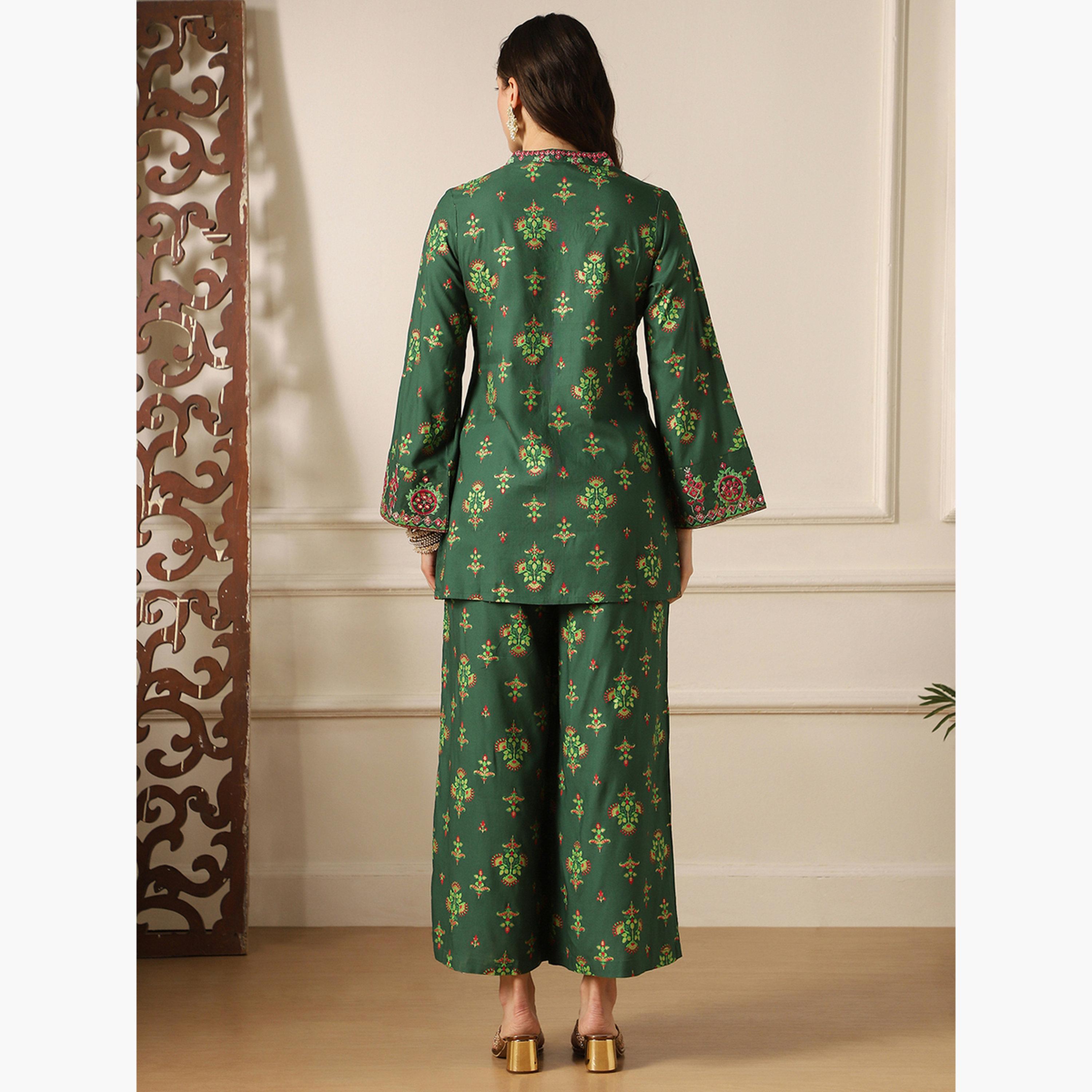 طقم بلوزة مطرزة مع بنطلون-women-clothing-coordsets-image-3