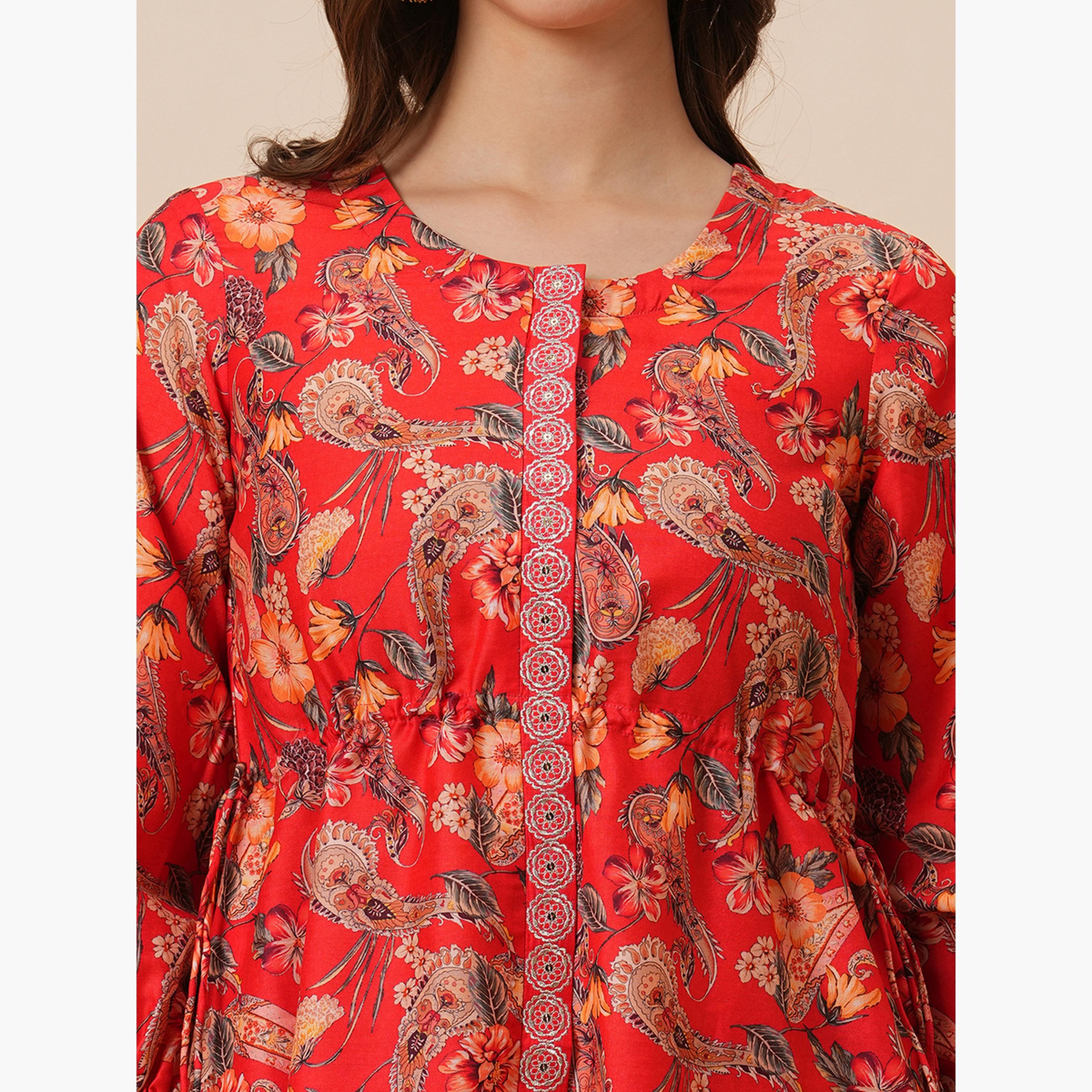 طقم منسق من تونيك وبنطال بطبعة زهور للنساء-women-clothing-coordsets-image-4