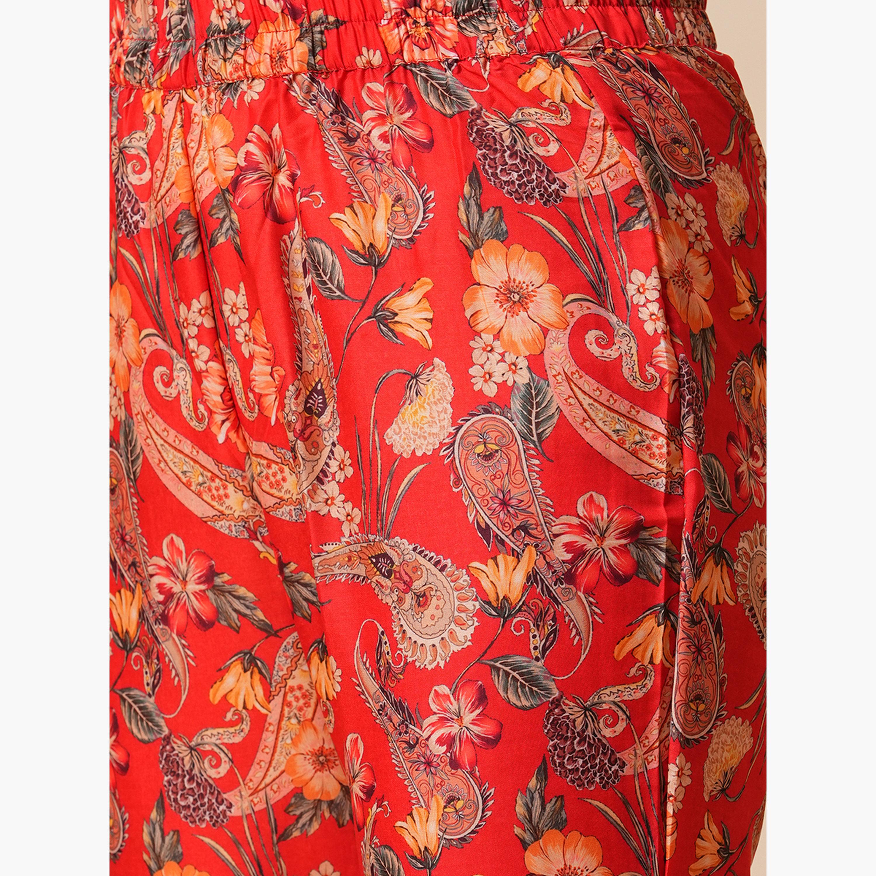Globus X Styli Women Floral Print Tunic and Pants Fusion Co-Ords-women-clothing-coordsets-image-5