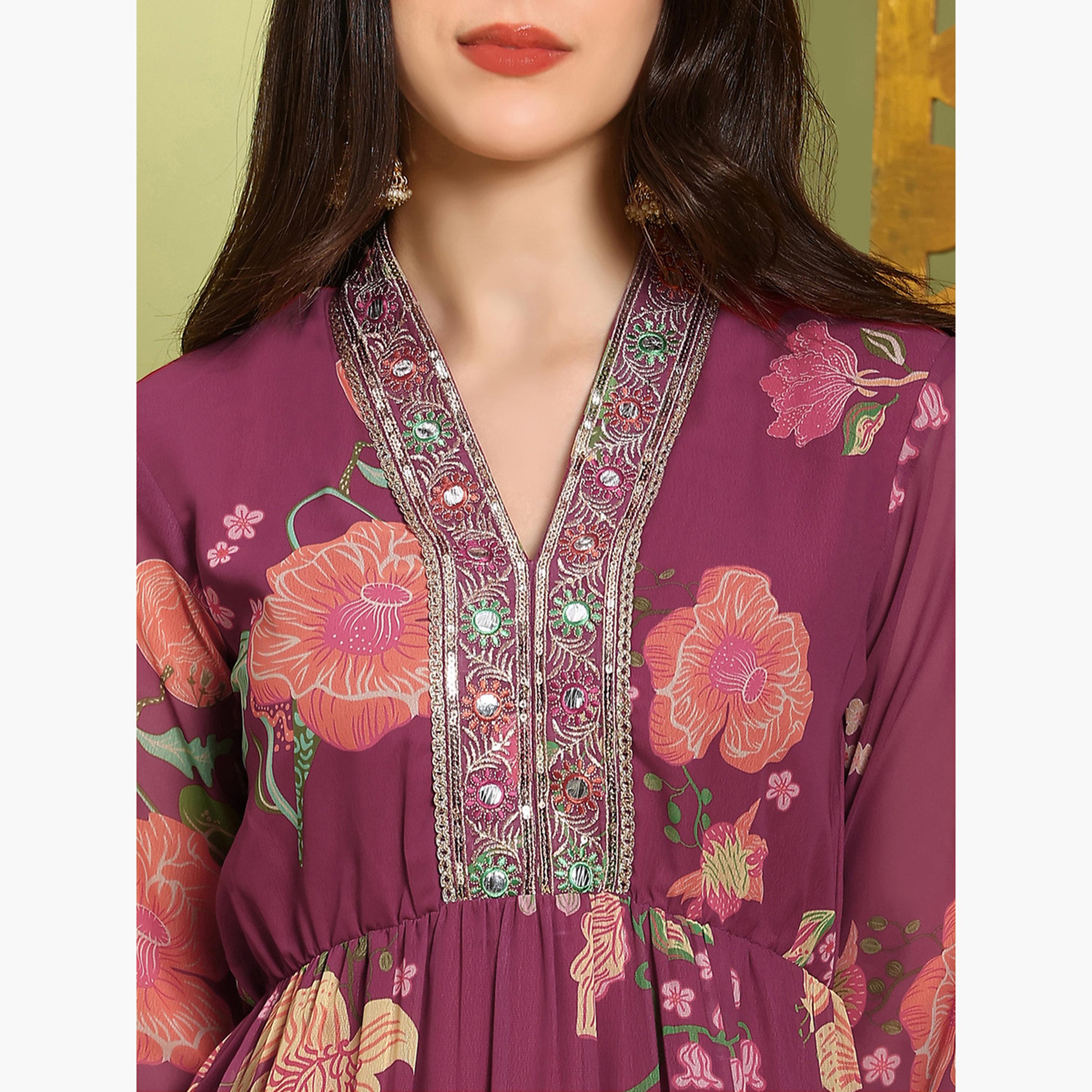 فستان ماكسي بأكمام بيشوب ومطرز-women-clothing-ethnicwear-dresses-image-5