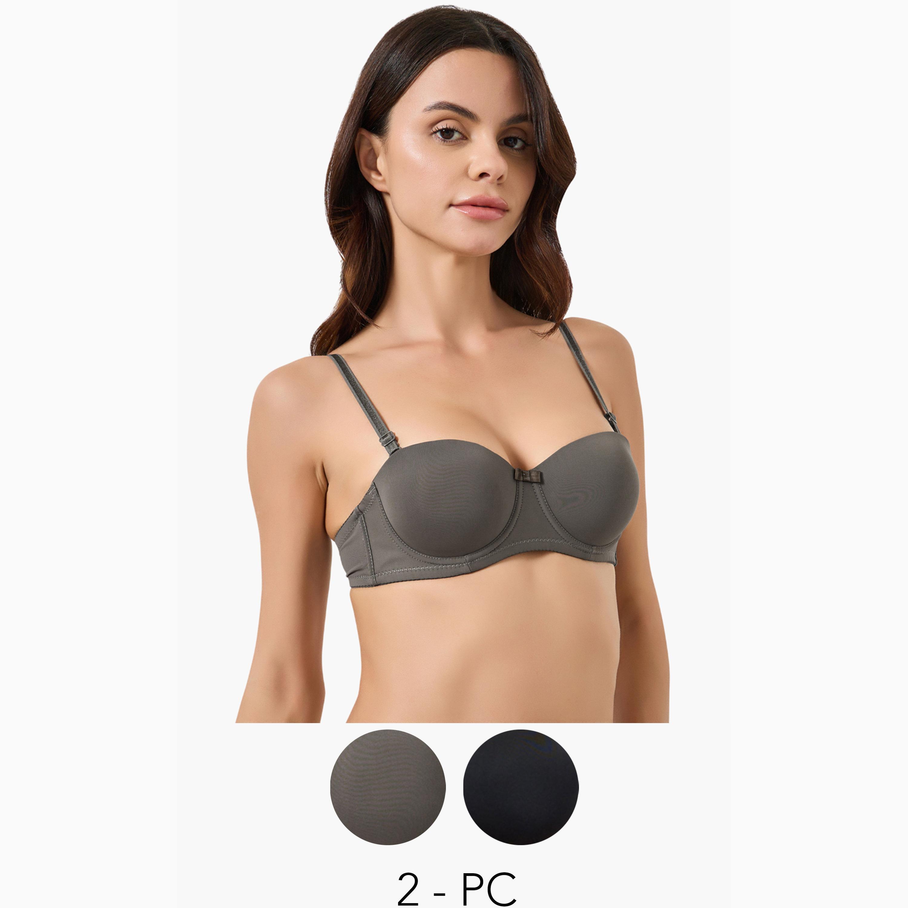 حزمة من 2 حمالة صدر بالكونيت مبطنة وسلكية-women-clothing-lingerie-bras-image-1