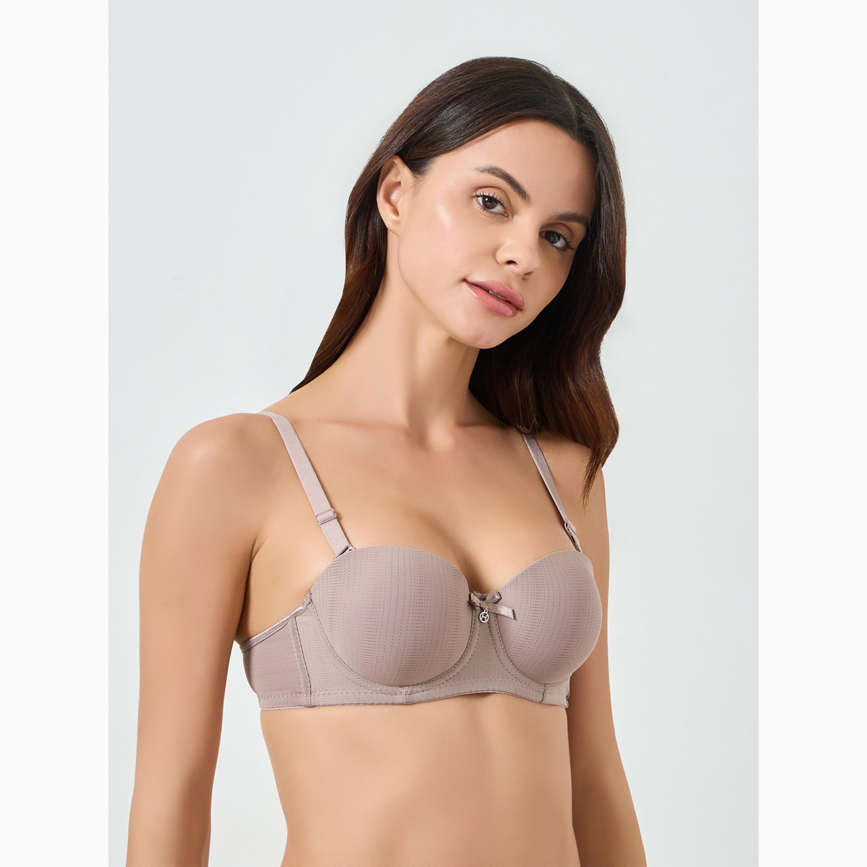 Styli Pack fo 2 - Padded Wired Balconette Bra With Metal Trim-women-clothing-lingerie-bras-image-6