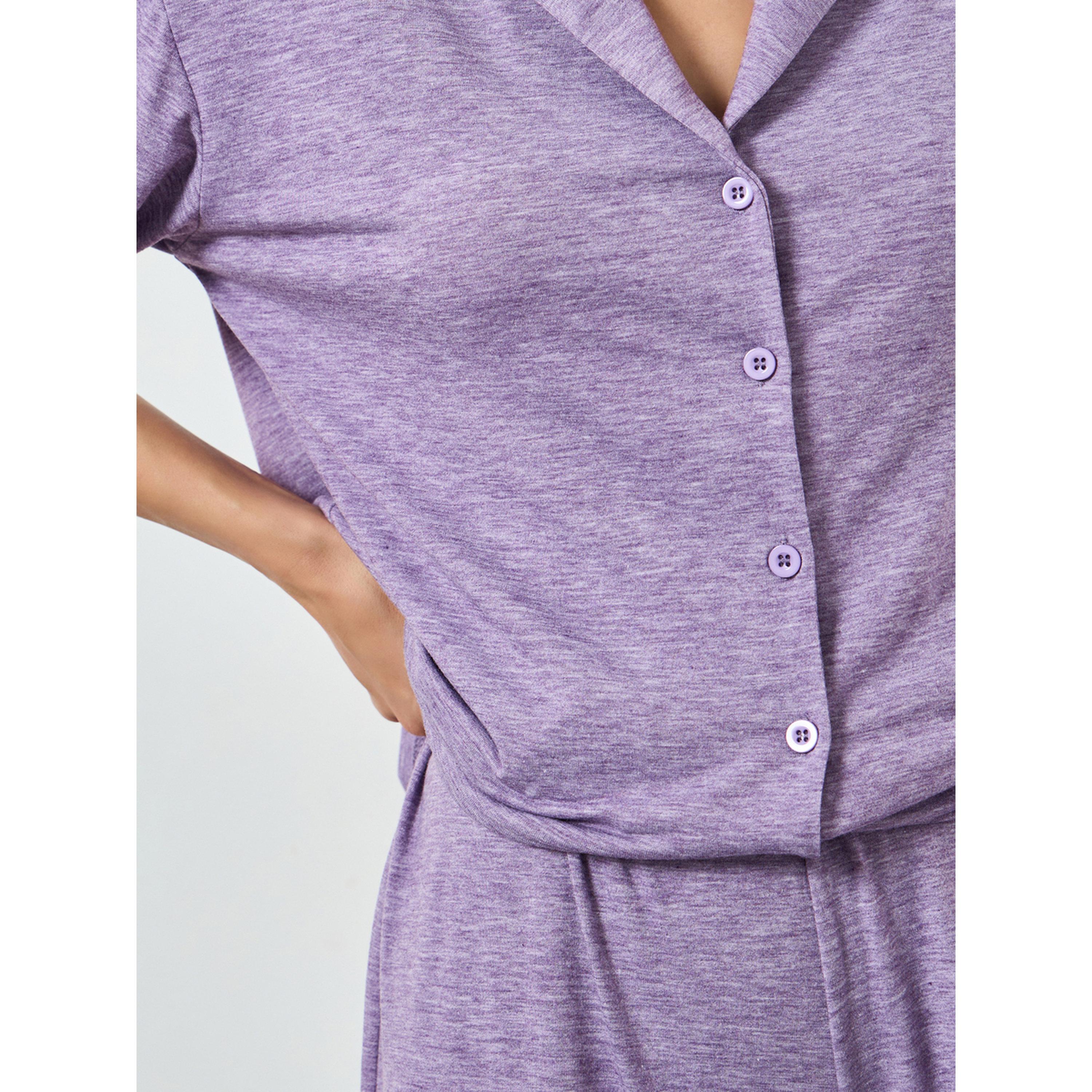 طقم بيجاما من بنطال وبلوزة محبوكة بأكمام قصيرة-women-clothing-nightwear-pyjamas-longsets-image-6