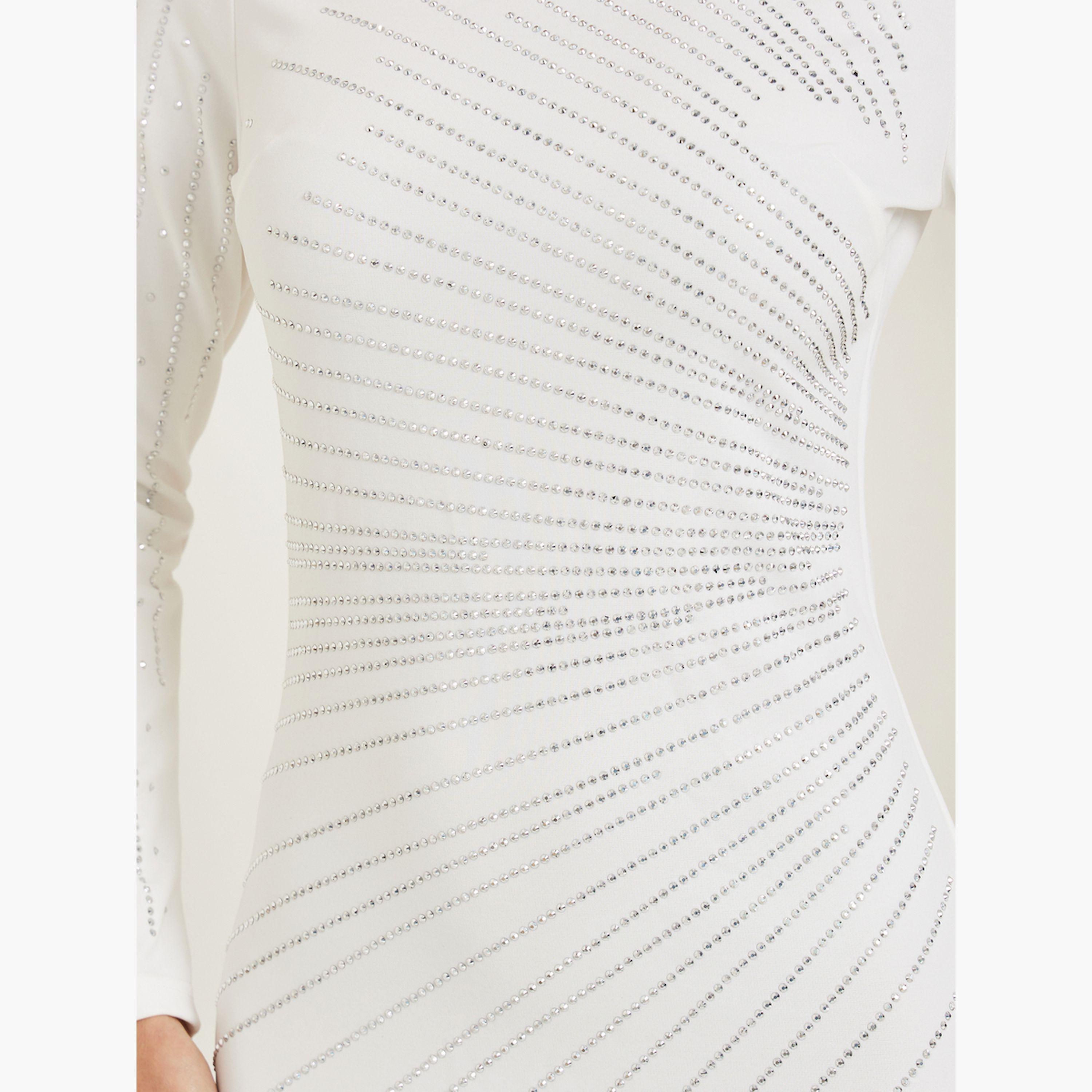 Styli Off-White Embellished Rhinestone Bodycon Maxi Dress-women-clothing-dresses-image-4