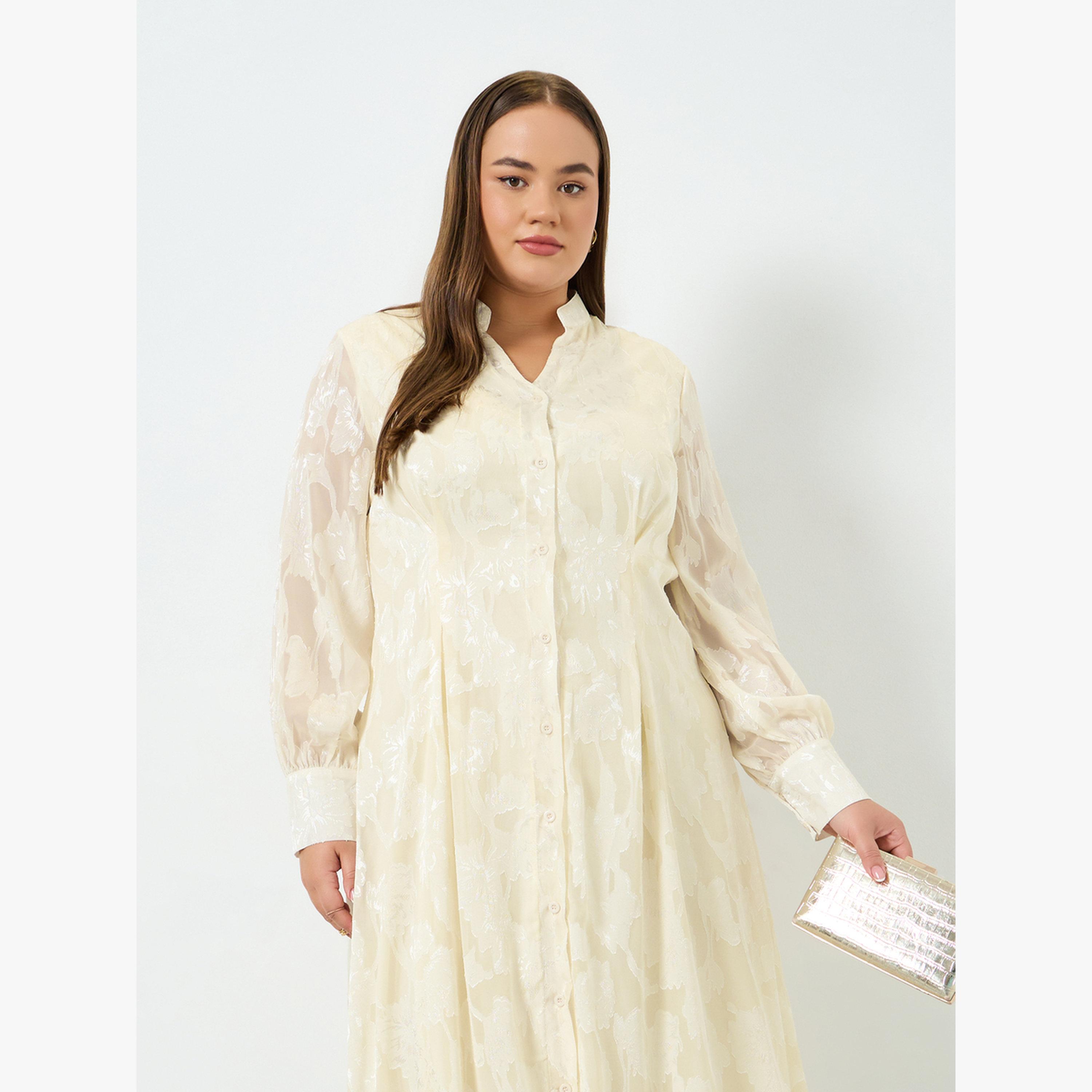 Styli Plus Size Jacquard A-Line Maxi Dress-women-clothing-dresses-image-2