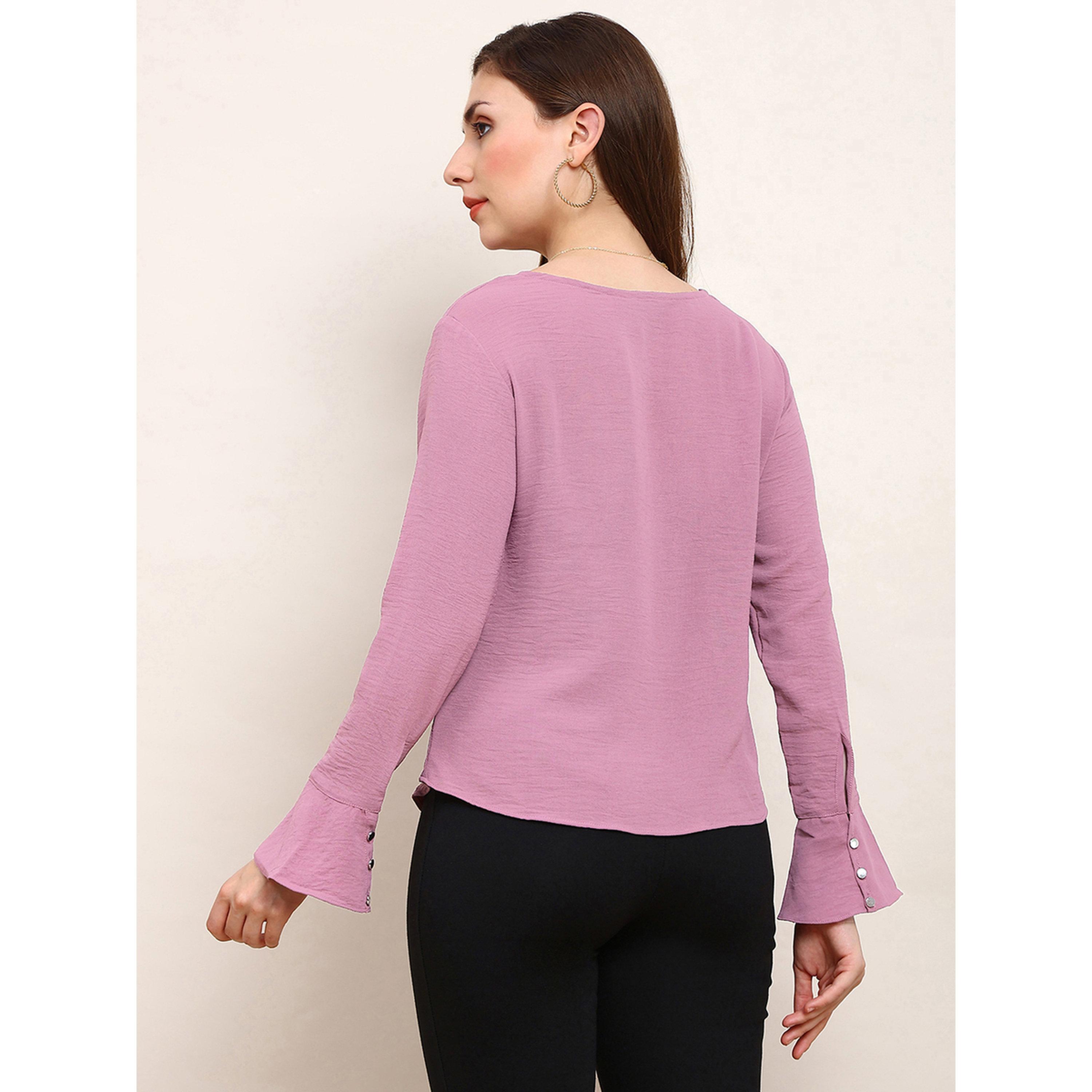 Globus X Styli Women Pink Cowl Neck Flared Sleeves Top-women-clothing-shirtsandblouses-blouses-image-3