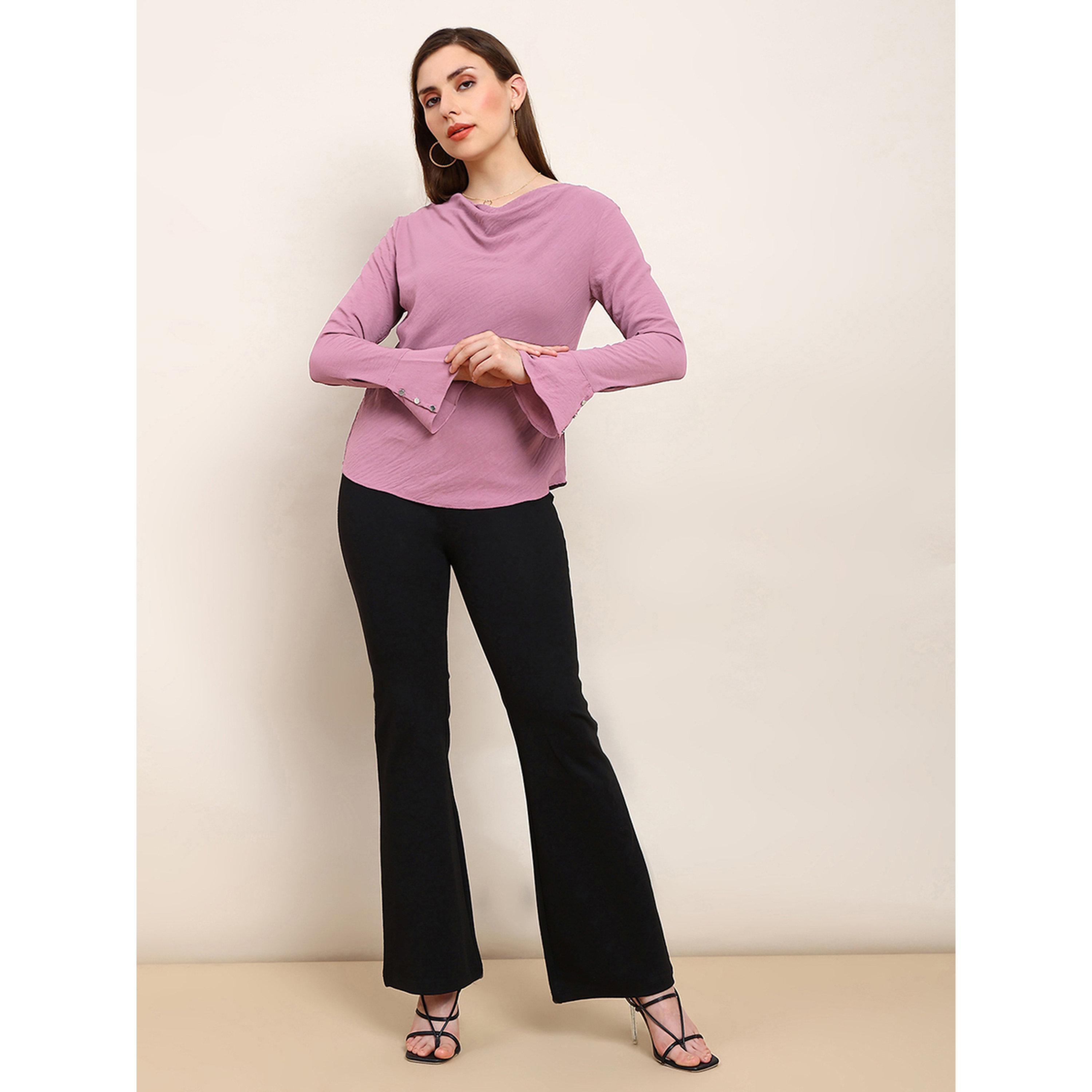 بلوزة بأكمام واسعة وياقة منسدلة-women-clothing-shirtsandblouses-blouses-image-5