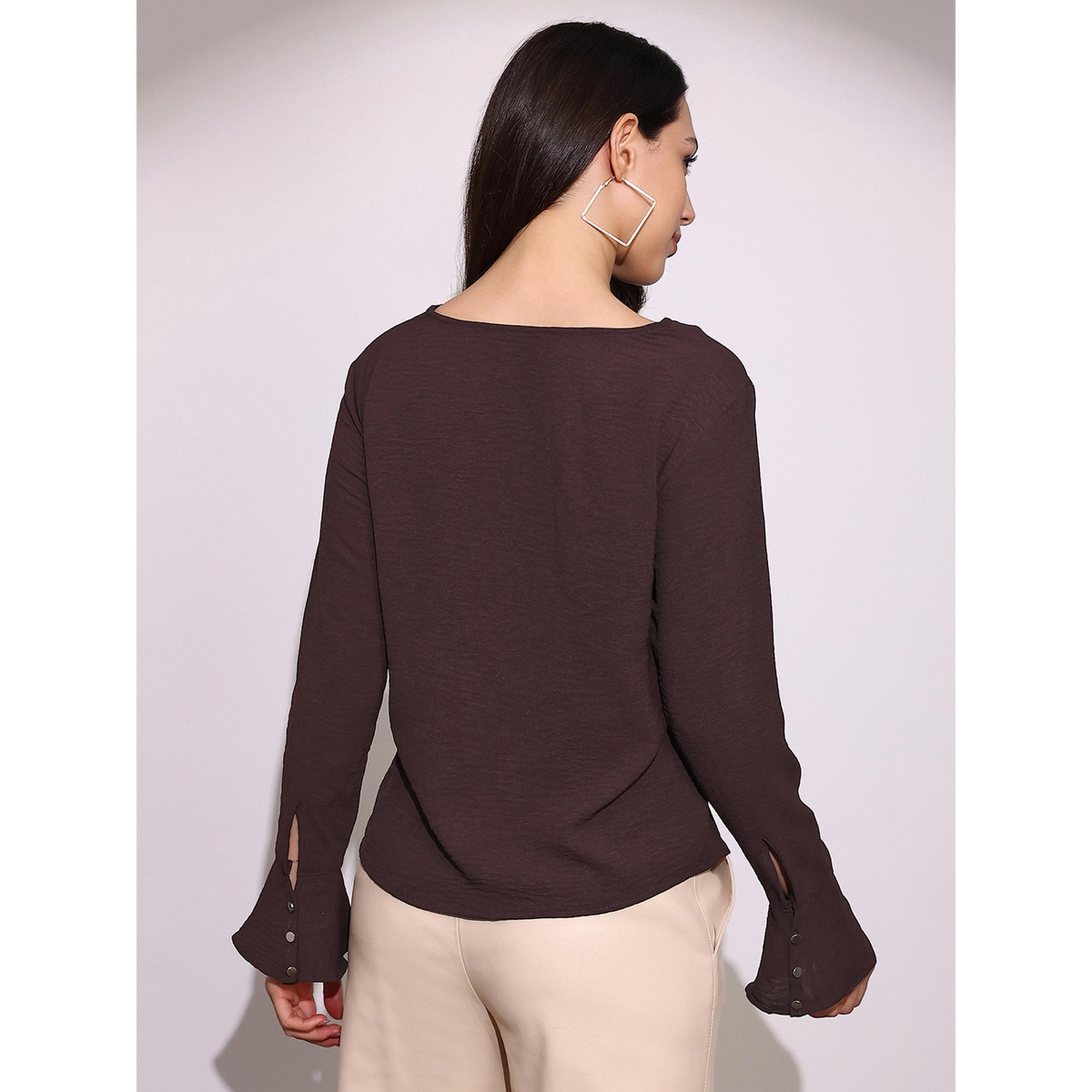 بلوزة بأكمام واسعة وياقة منسدلة-women-clothing-shirtsandblouses-blouses-image-3