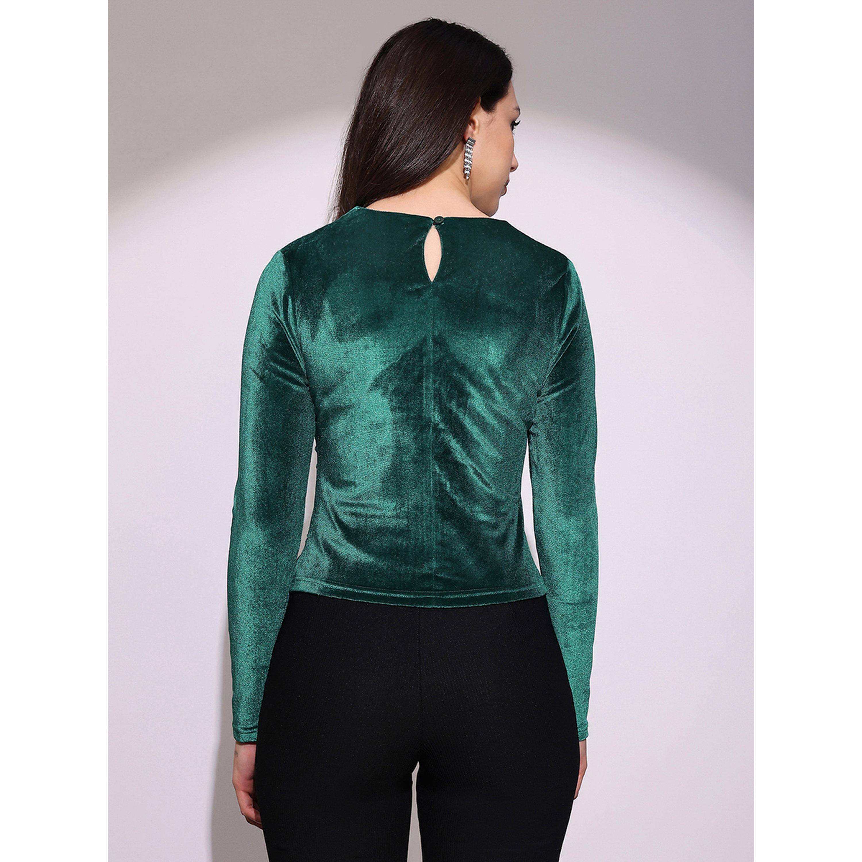 بلوزة مخمل مزينة بتفاصيل مفرغة-women-clothing-shirtsandblouses-blouses-image-3