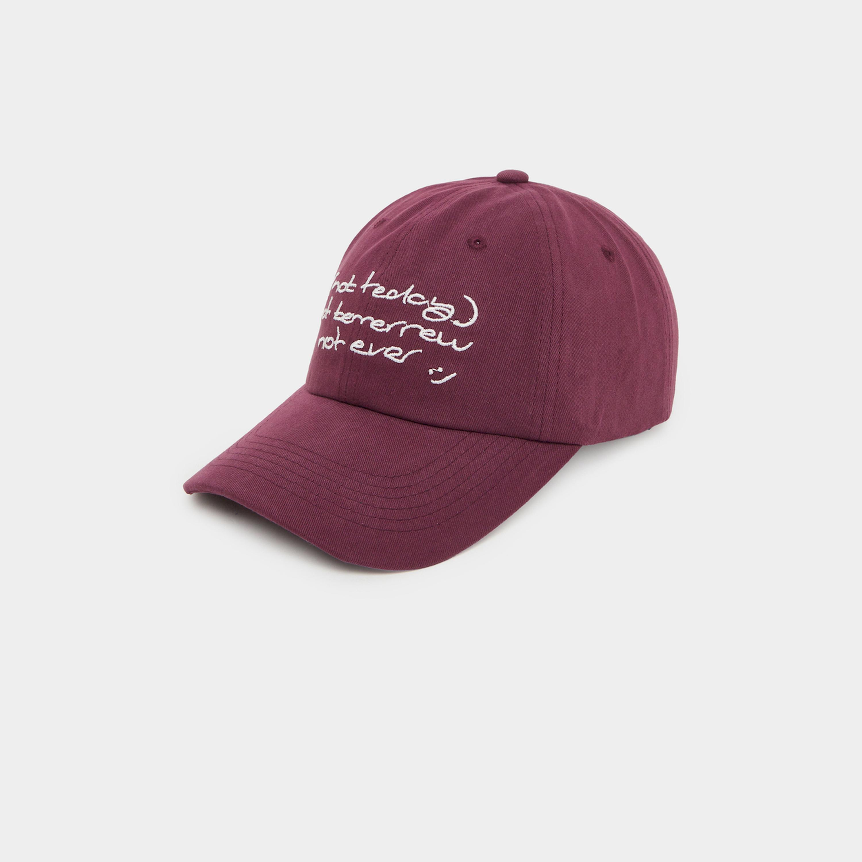 Styli Burgundy Embroidered Slogan Baseball Cap-women-clothingaccessories-capsandhats-image-1