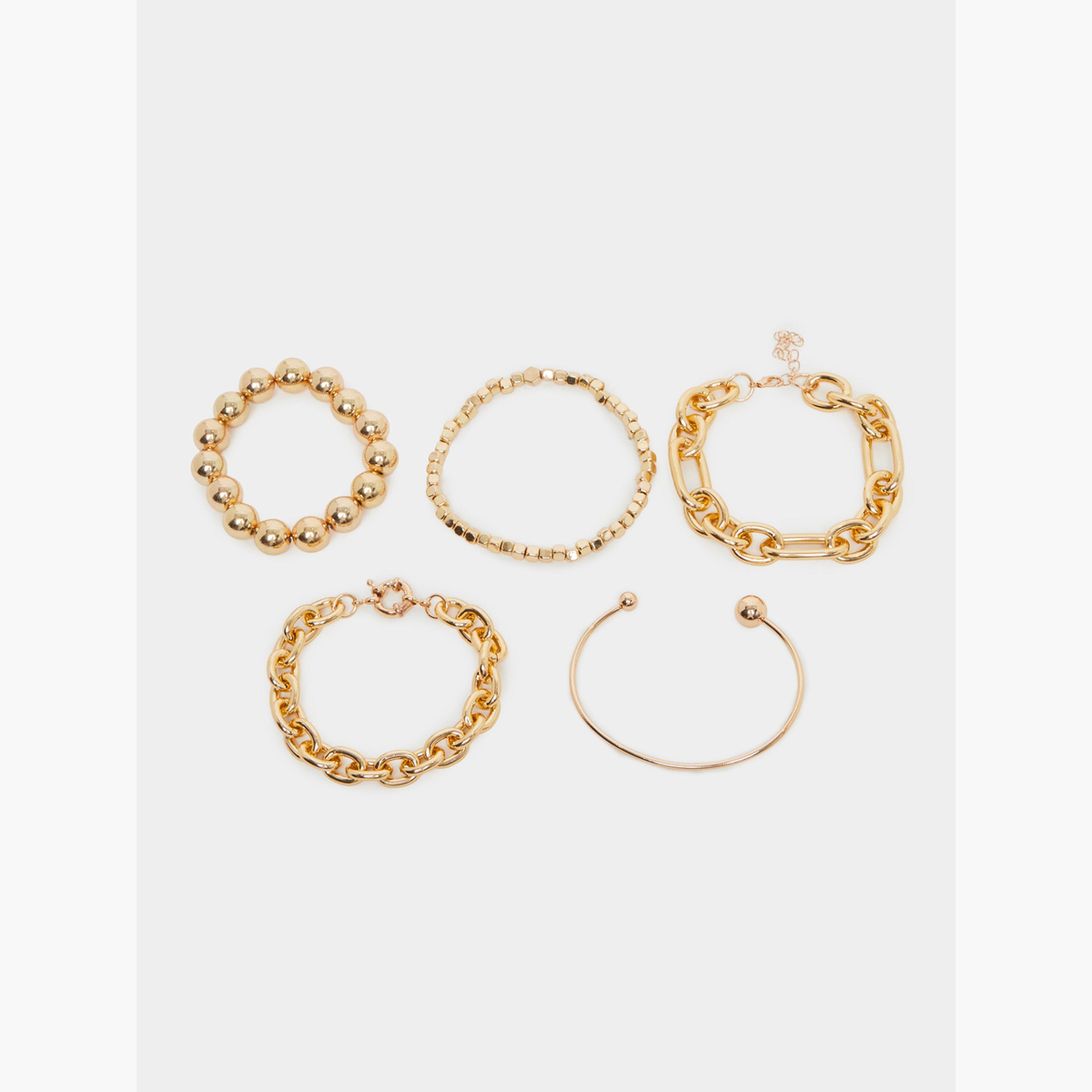 عبوة من 5 قطع أساور سلسلة-women-watchesandjewellery-jewellery-banglesandbracelets-image-1