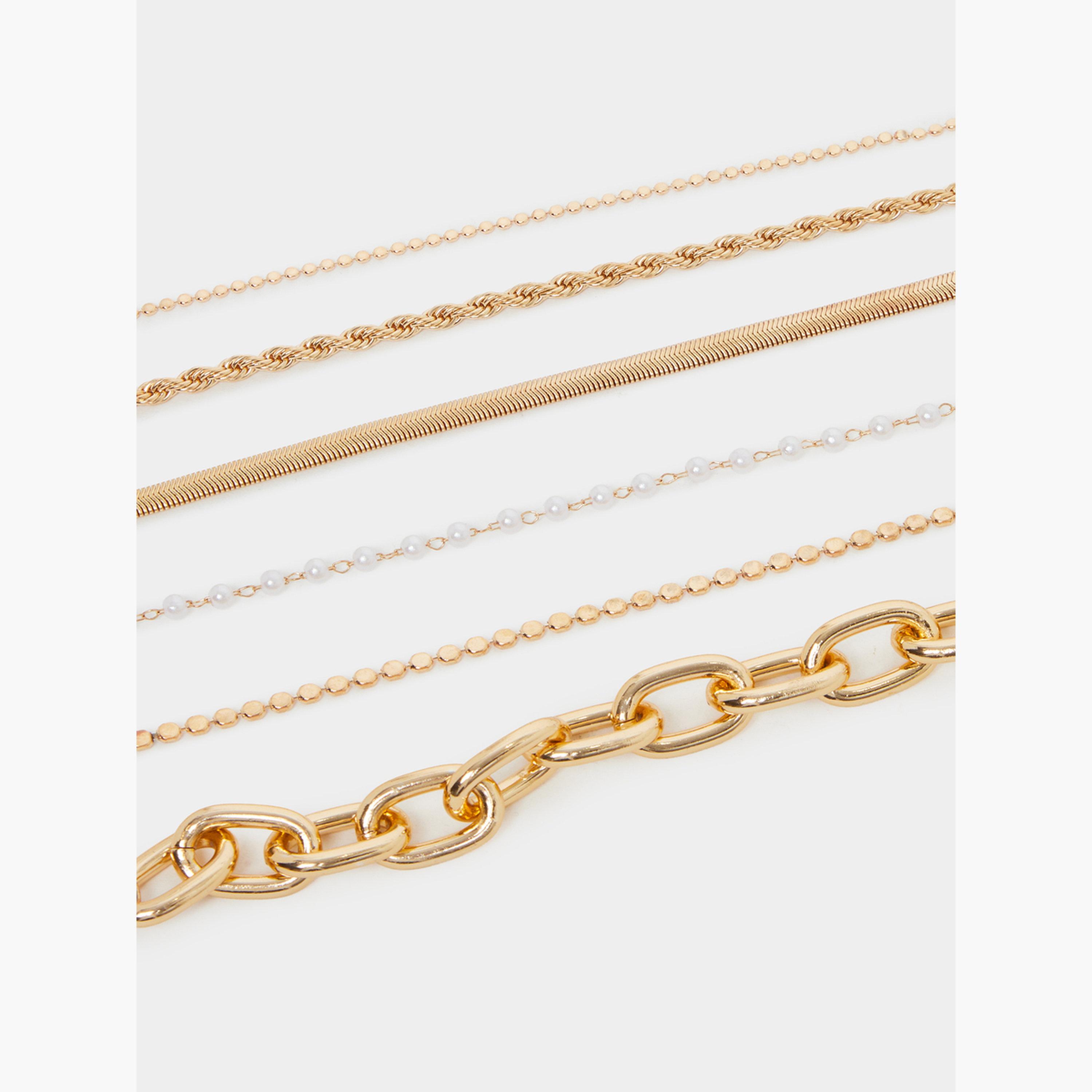 Styli Pack of 6 - Assorted Chain Gold Bracelet-women-watchesandjewellery-jewellery-banglesandbracelets-image-2