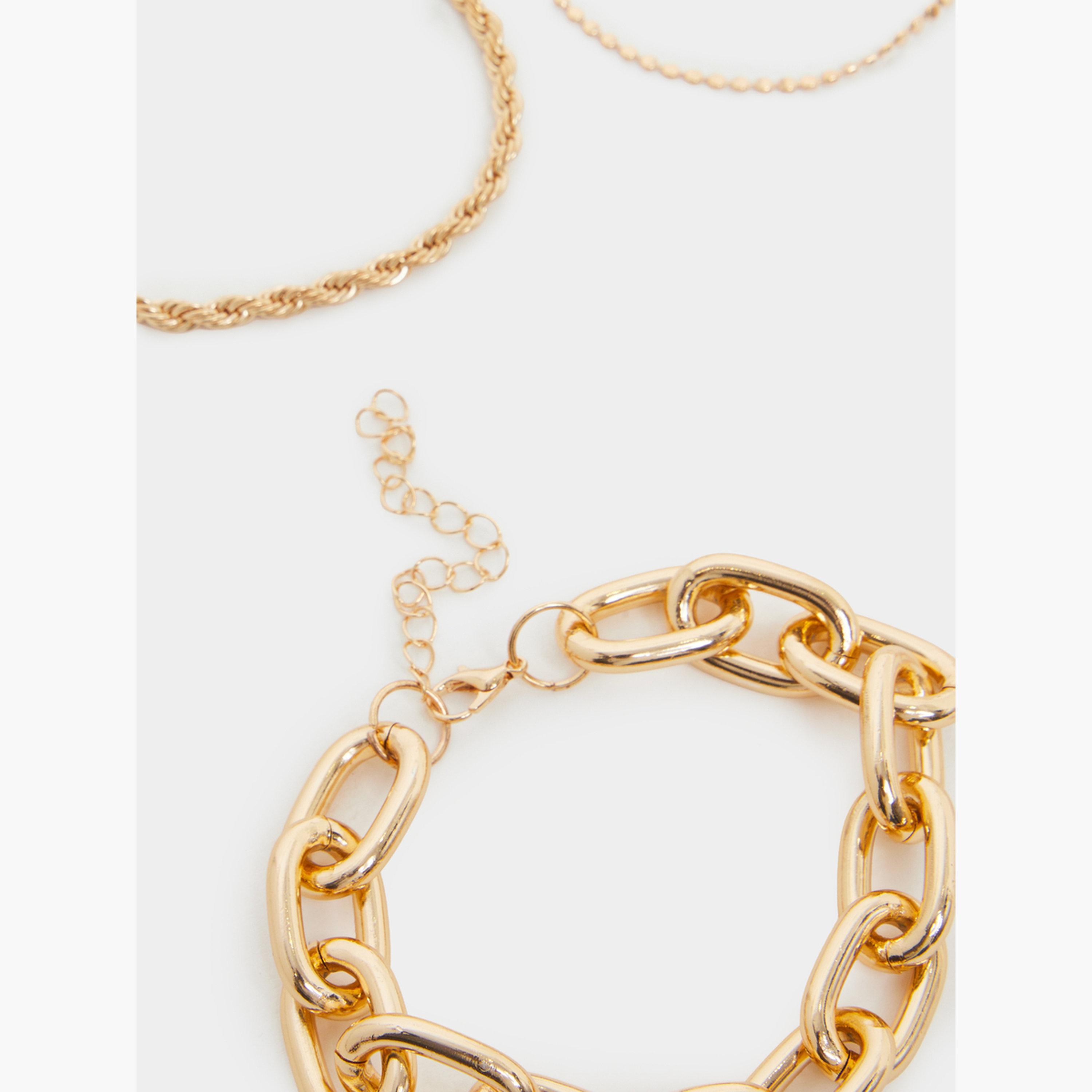 Styli Pack of 6 - Assorted Chain Gold Bracelet-women-watchesandjewellery-jewellery-banglesandbracelets-image-3