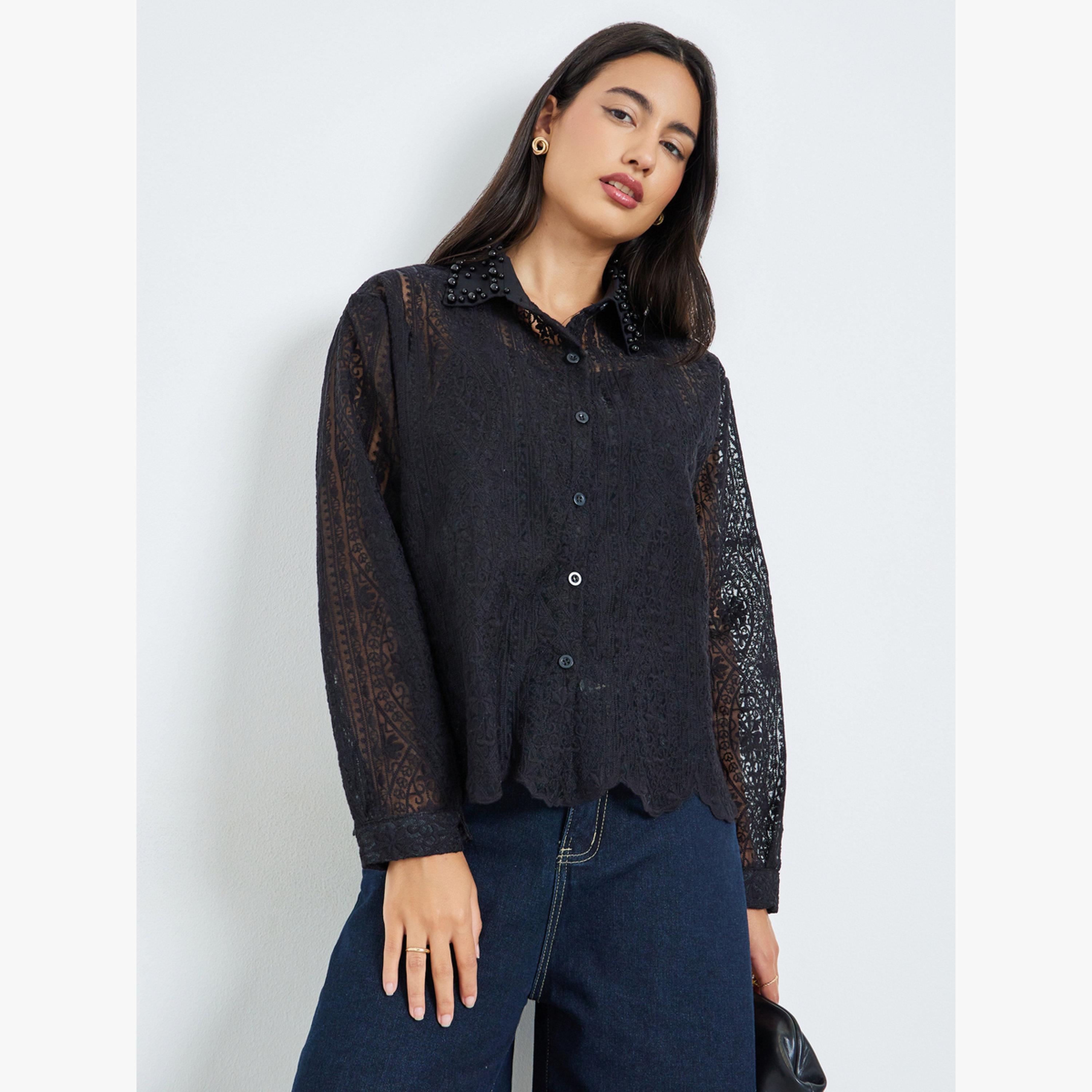 قميص بأكمام طويلة دانتيل-women-clothing-shirtsandblouses-blouses-image-1