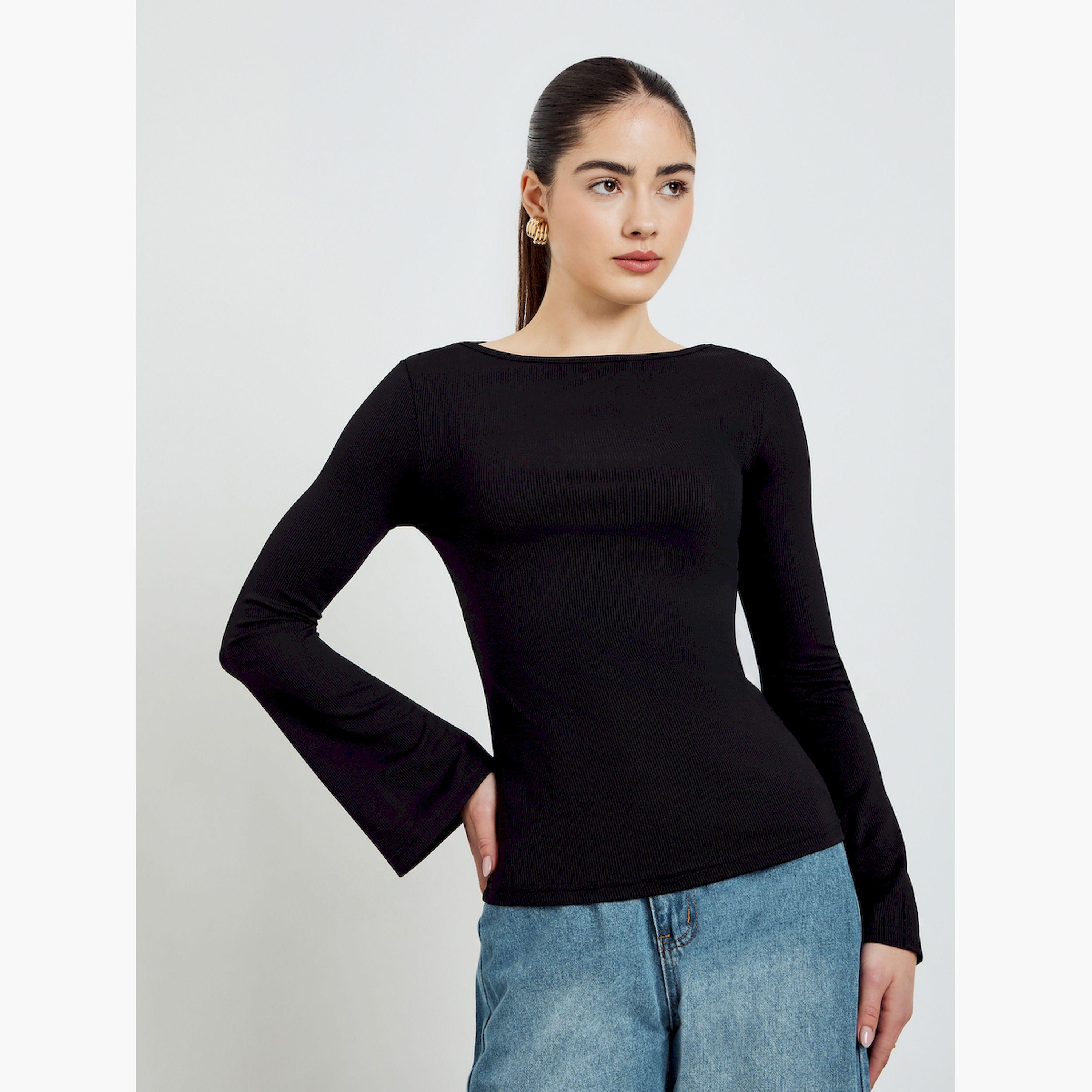 Styli Pack of 2 - Bell Sleeves Knitted Top-women-clothing-tshirts-image-3