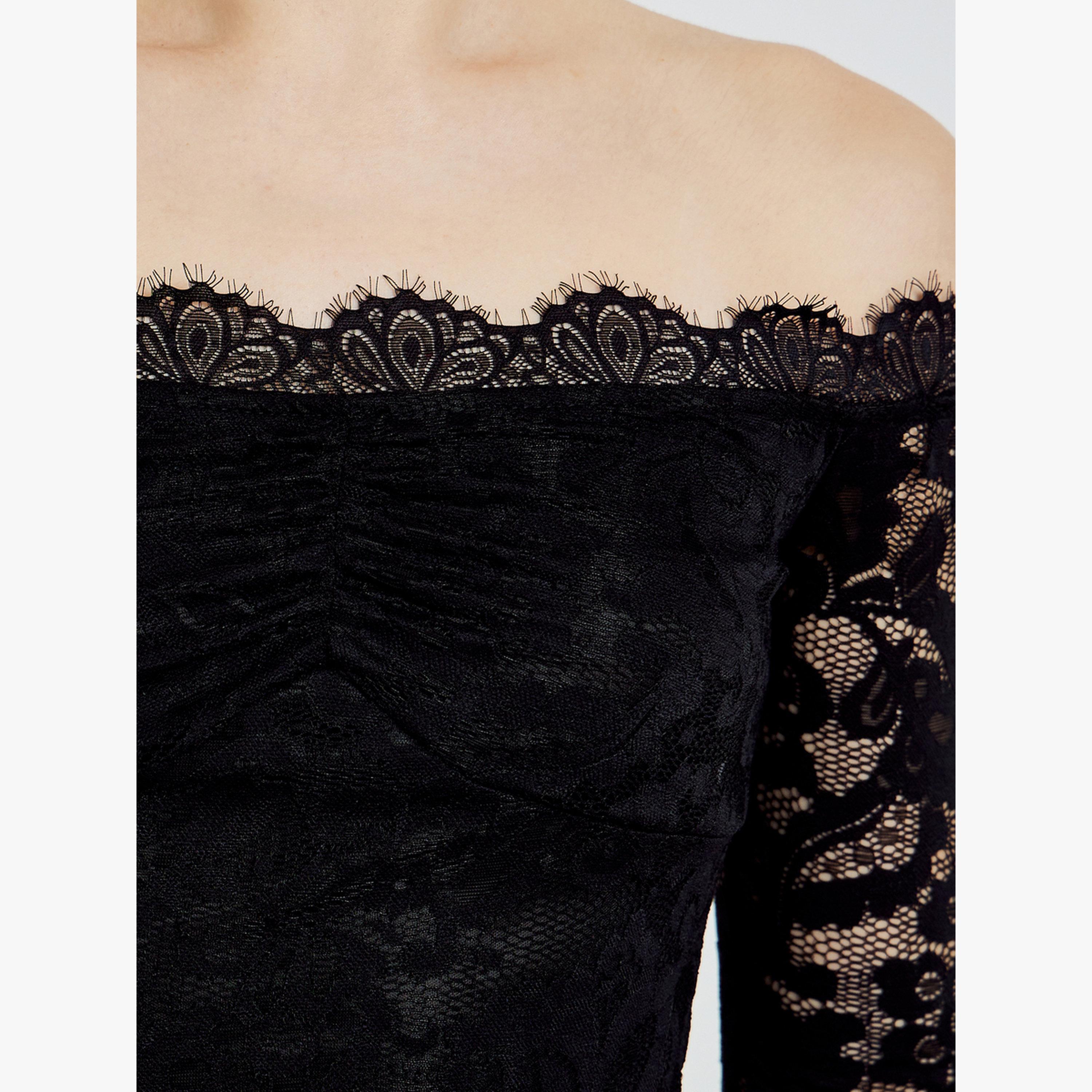 Styli Black Lace Off-Shoulder Blouse-women-clothing-shirtsandblouses-blouses-image-5