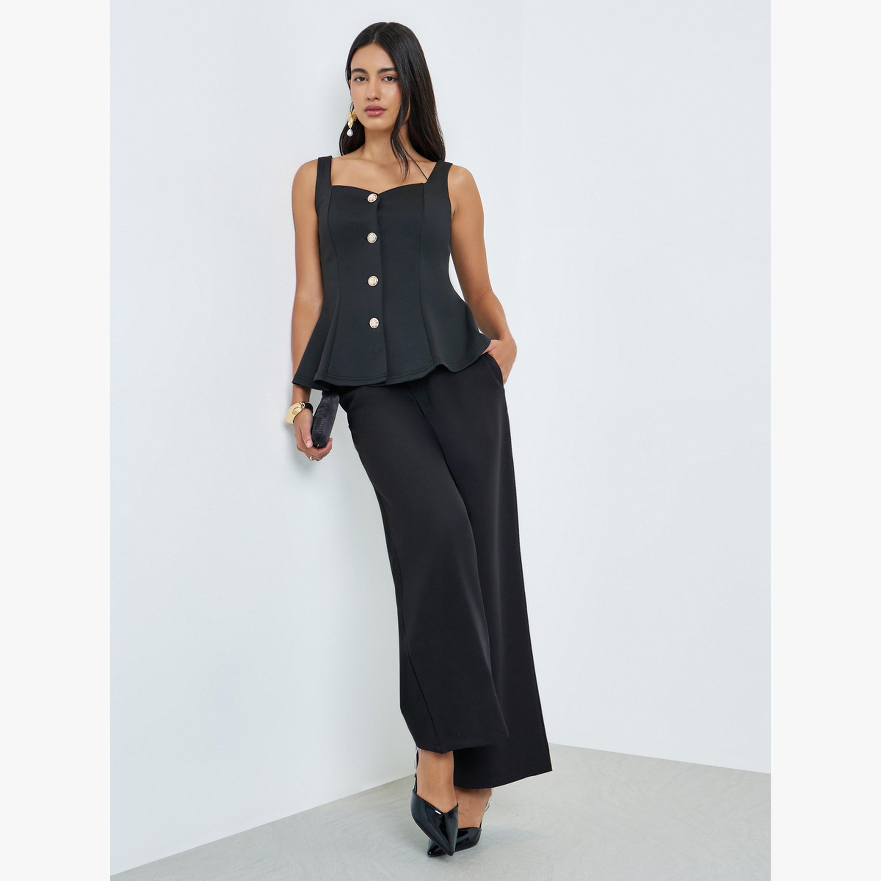 Styli Black Sleeveless Peplum Top-women-clothing-shirtsandblouses-blouses-image-2