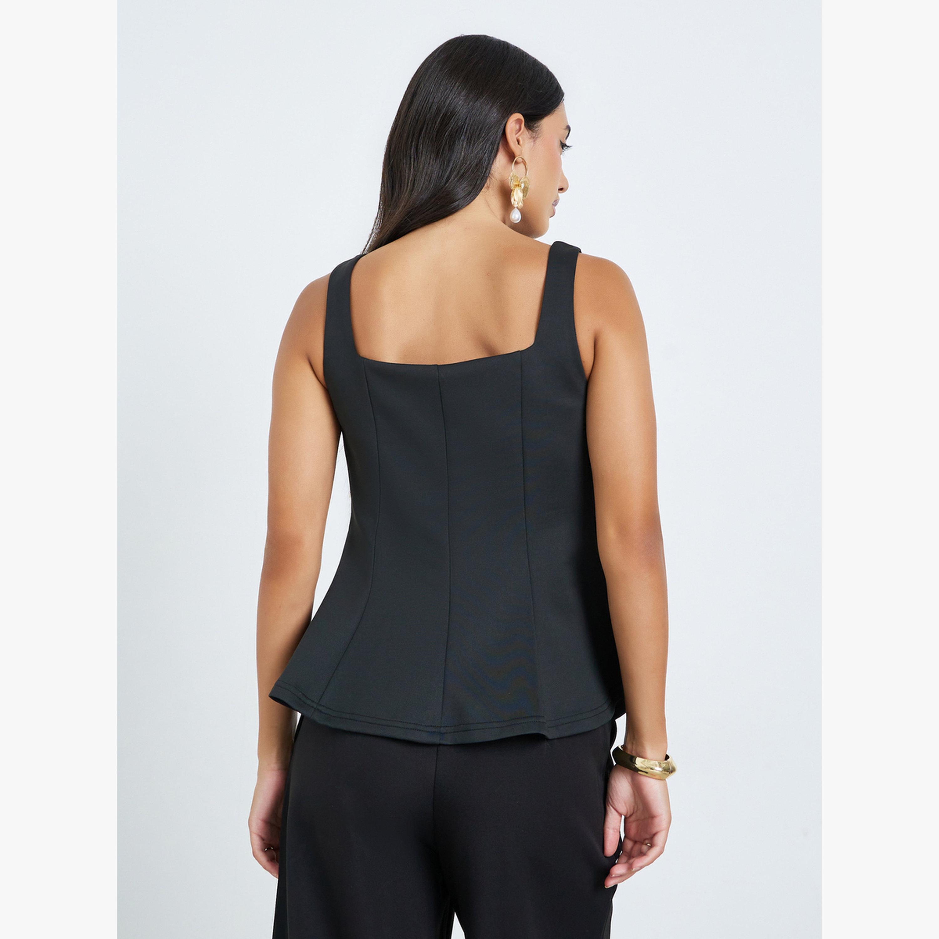 Styli Black Sleeveless Peplum Top-women-clothing-shirtsandblouses-blouses-image-4