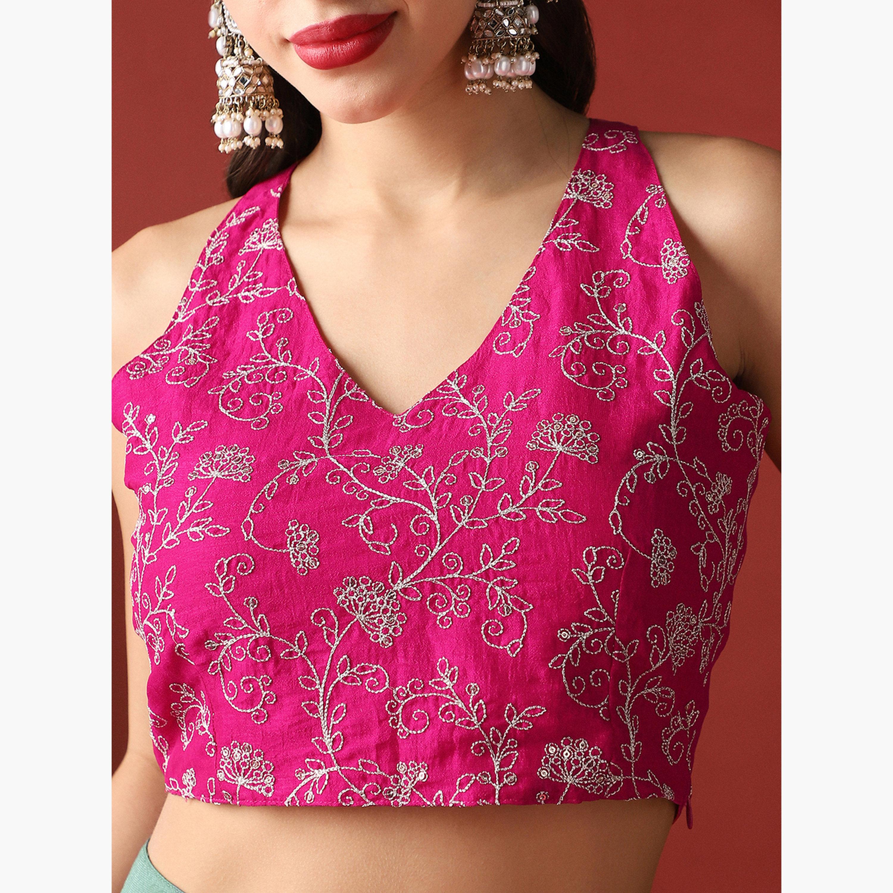 طقم بلوزة مطرزة مع تنورة ووشاح-women-clothing-coordsets-image-4