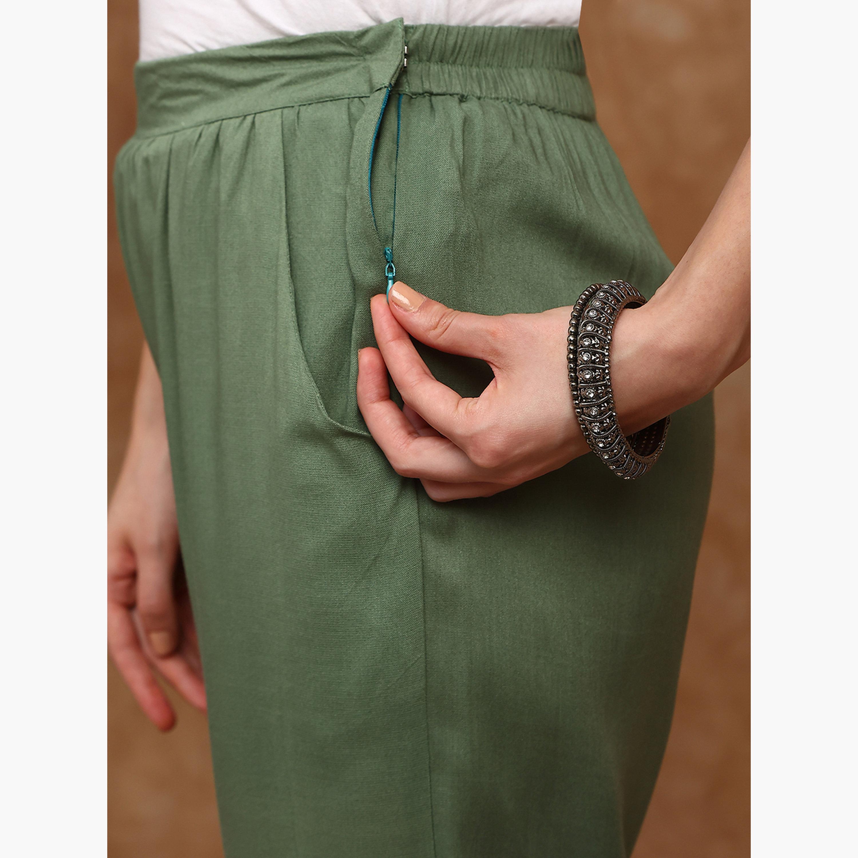 بنطلون بقصة ضيقة من الأسفل وتفاصيل دانتيل-women-clothing-bottoms-trousers-image-5