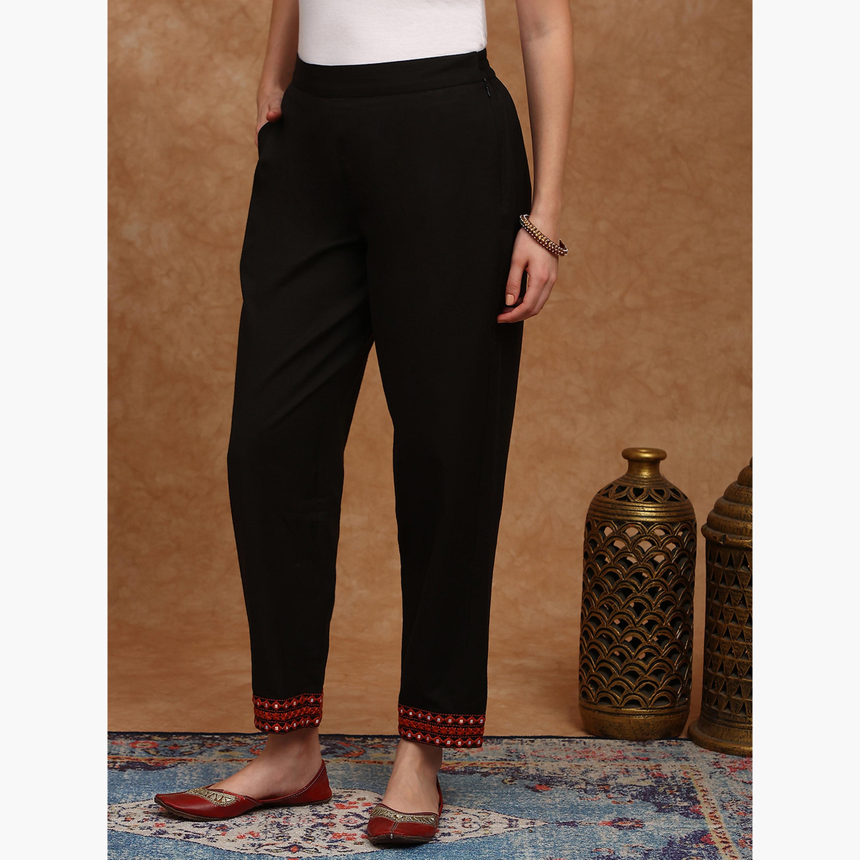 بنطلون بحافة مطرزة-women-clothing-bottoms-trousers-image-3