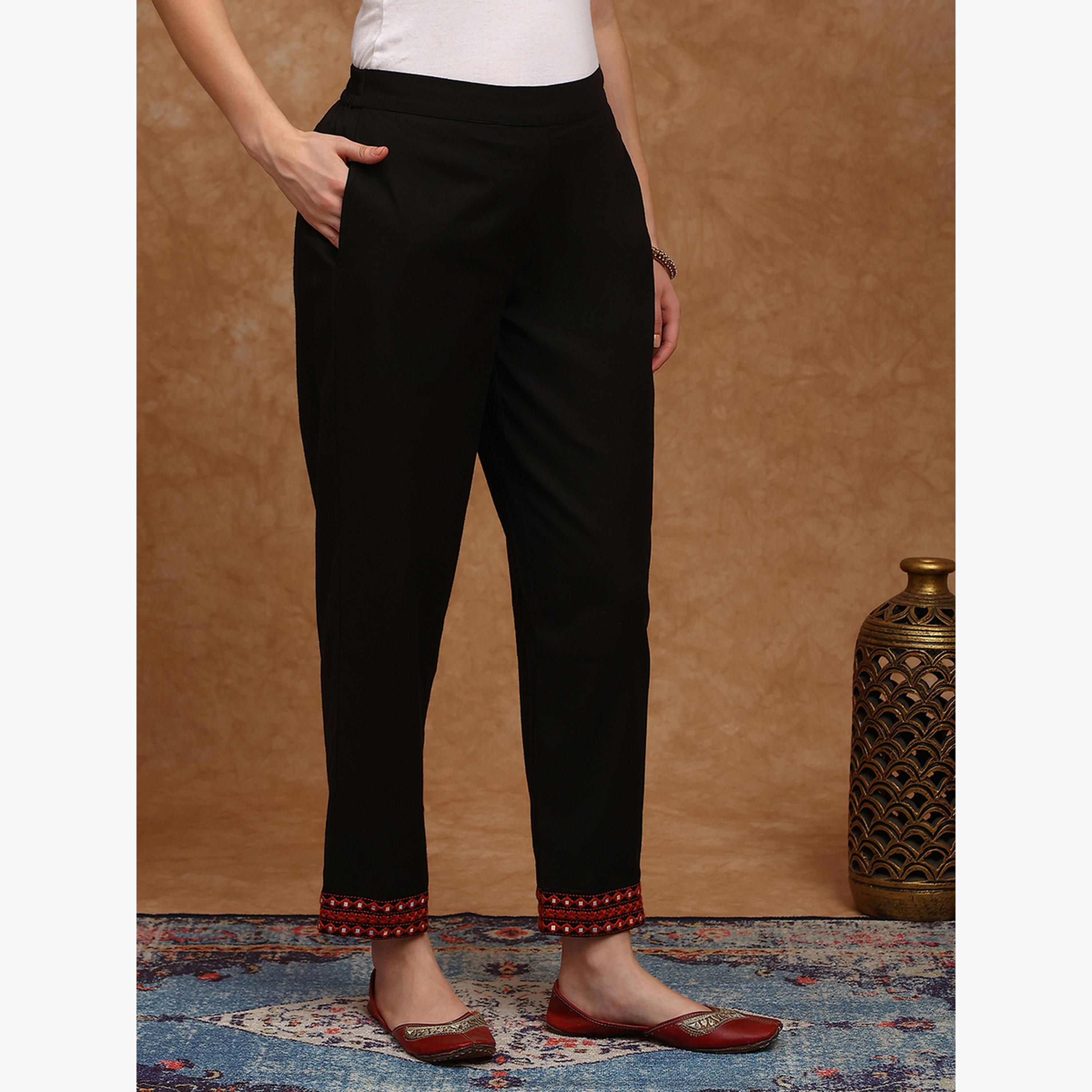 بنطلون بحافة مطرزة-women-clothing-bottoms-trousers-image-4